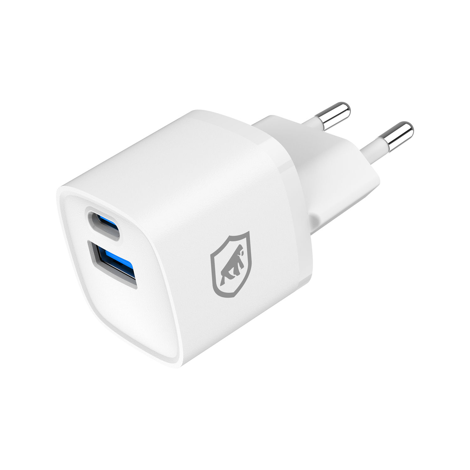 Carregador Turbo Gan Ultra Slim Tipo-C + USB-A 20W - Exclusivo Online - Branco - Gshield