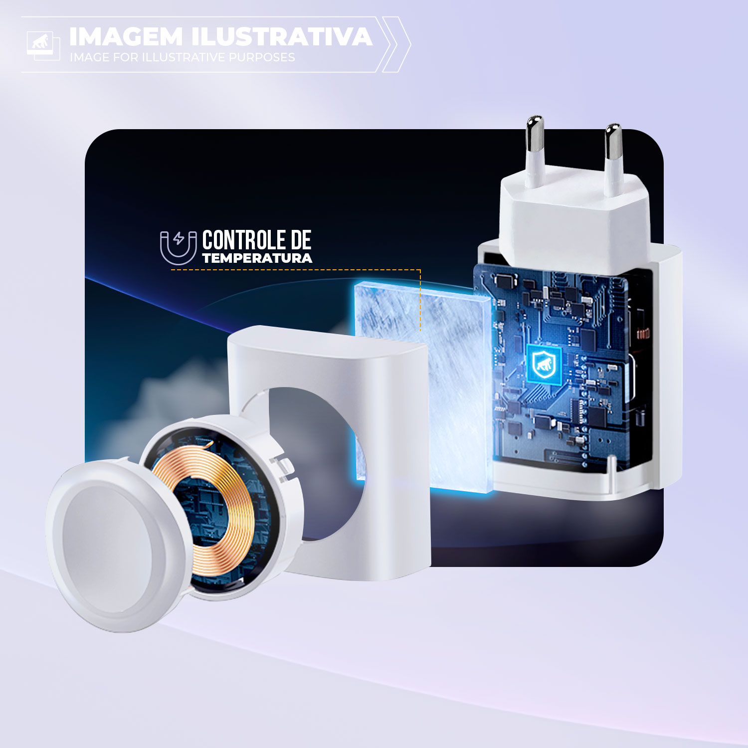 Carregador de Parede Universal Survivor 2 em 1 Power Delivery 23W Tipo C Ultra Rápido + USB A e Base de Carregamento Magnética Sem Fio para Apple Watch - Gshield - foto 6