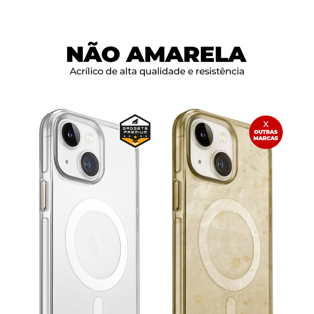 Capa para iPhone 15 - MagSafe Crystal Armor - NÃO AMARELA - Gshield - foto 3