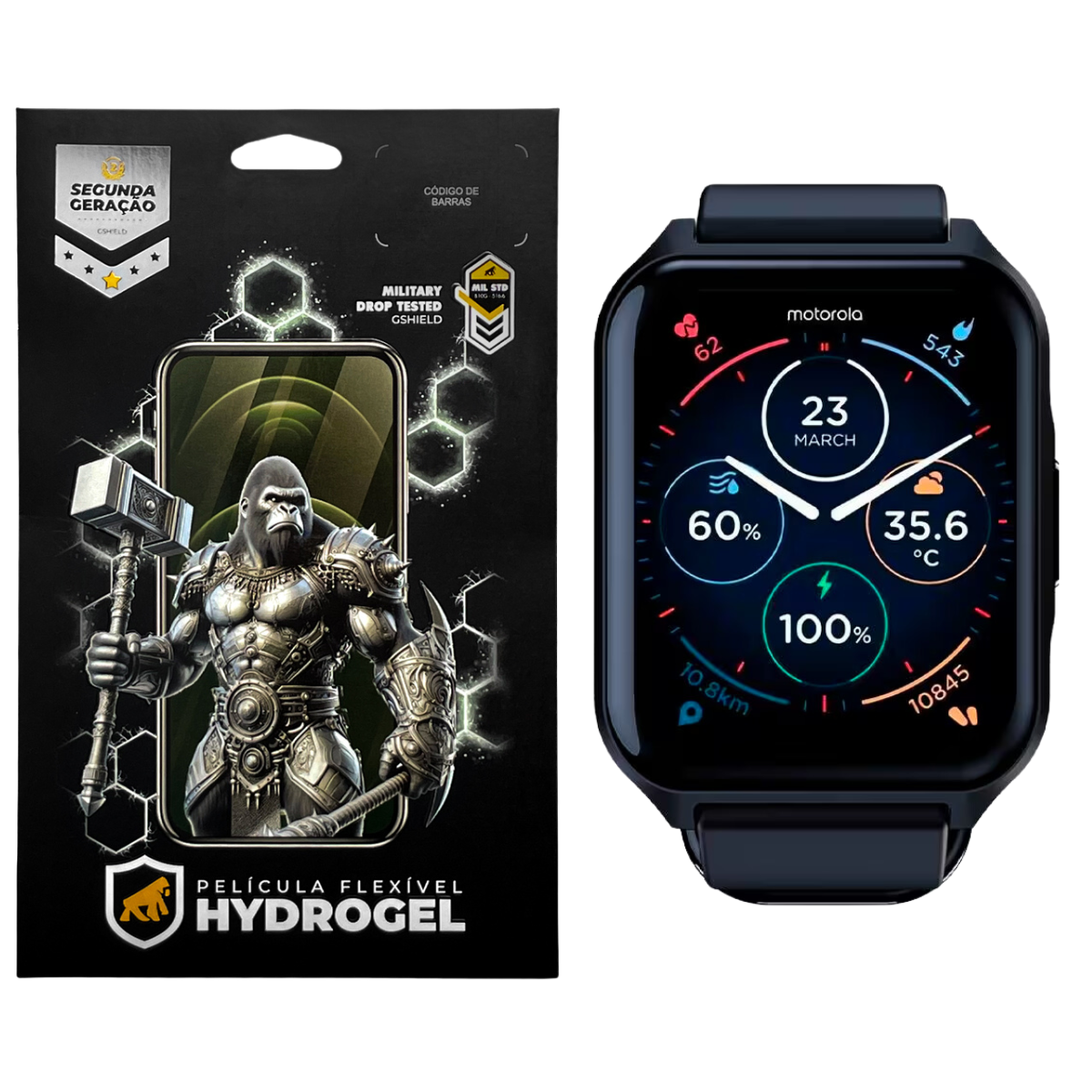 Película para Smartwatch Motorola Moto Watch 70 - Hydrogel HD 6 Unidades - Gshield