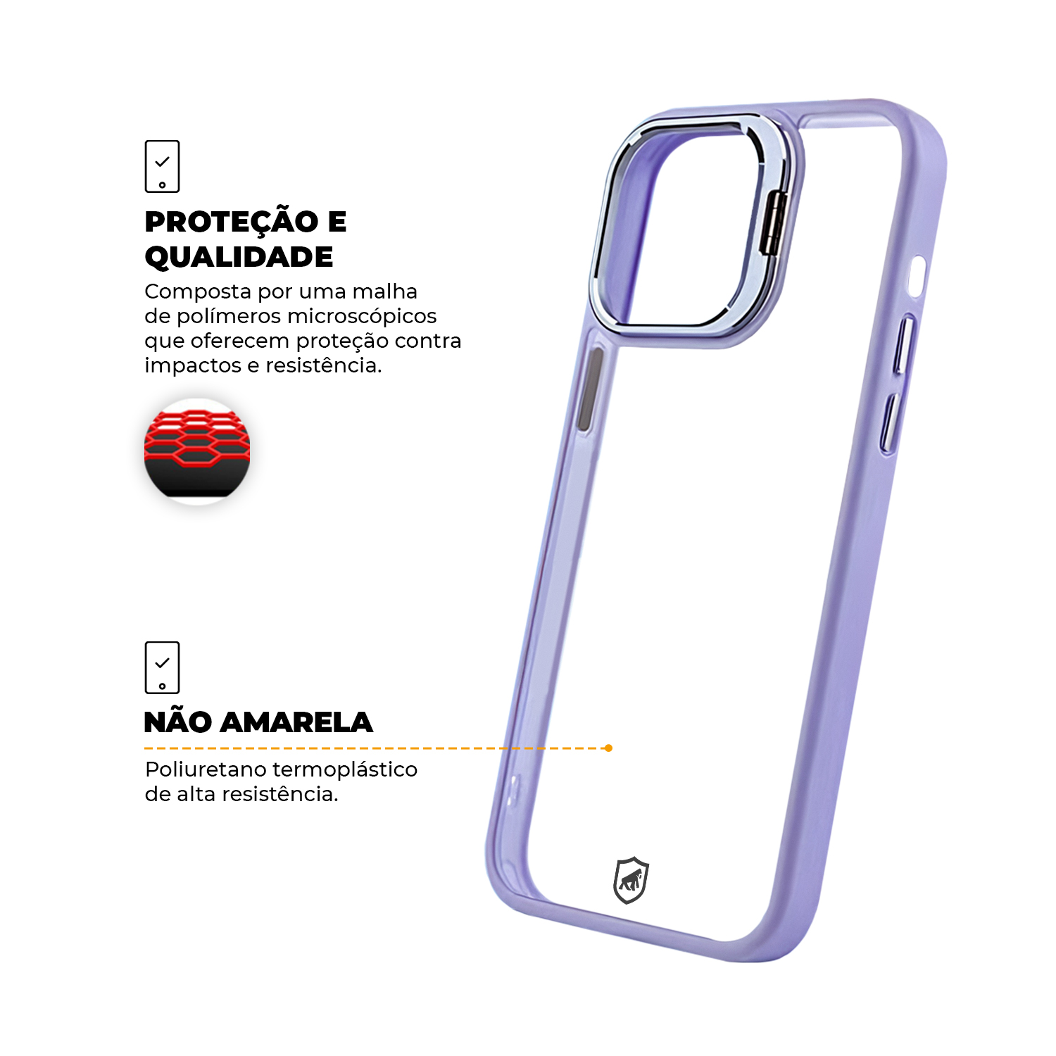 Capa para iPhone 15 - Gravity Lilás - Gshield - foto 3