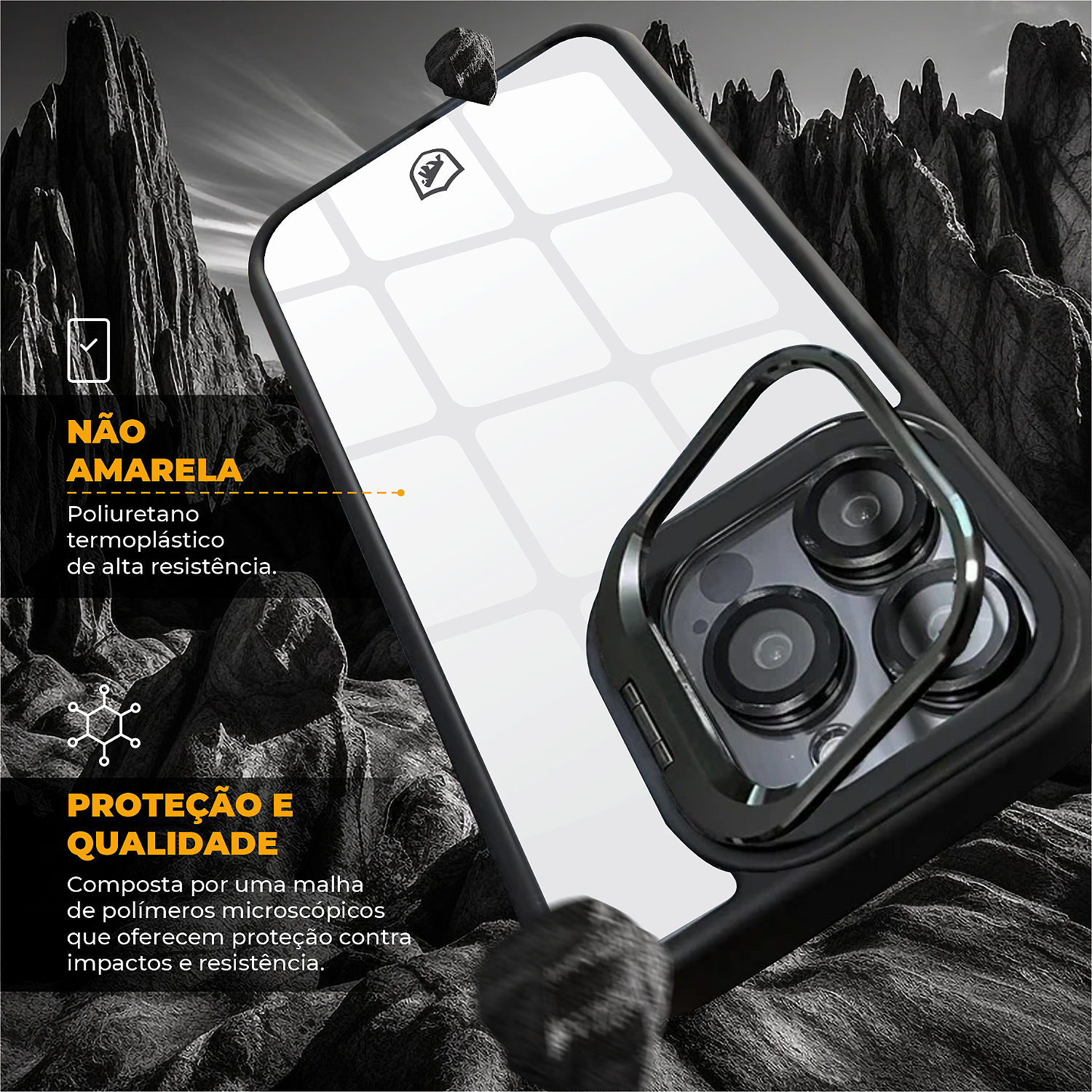 Capa para iPhone 14 Pro Max - Gravity Preta - Gshield