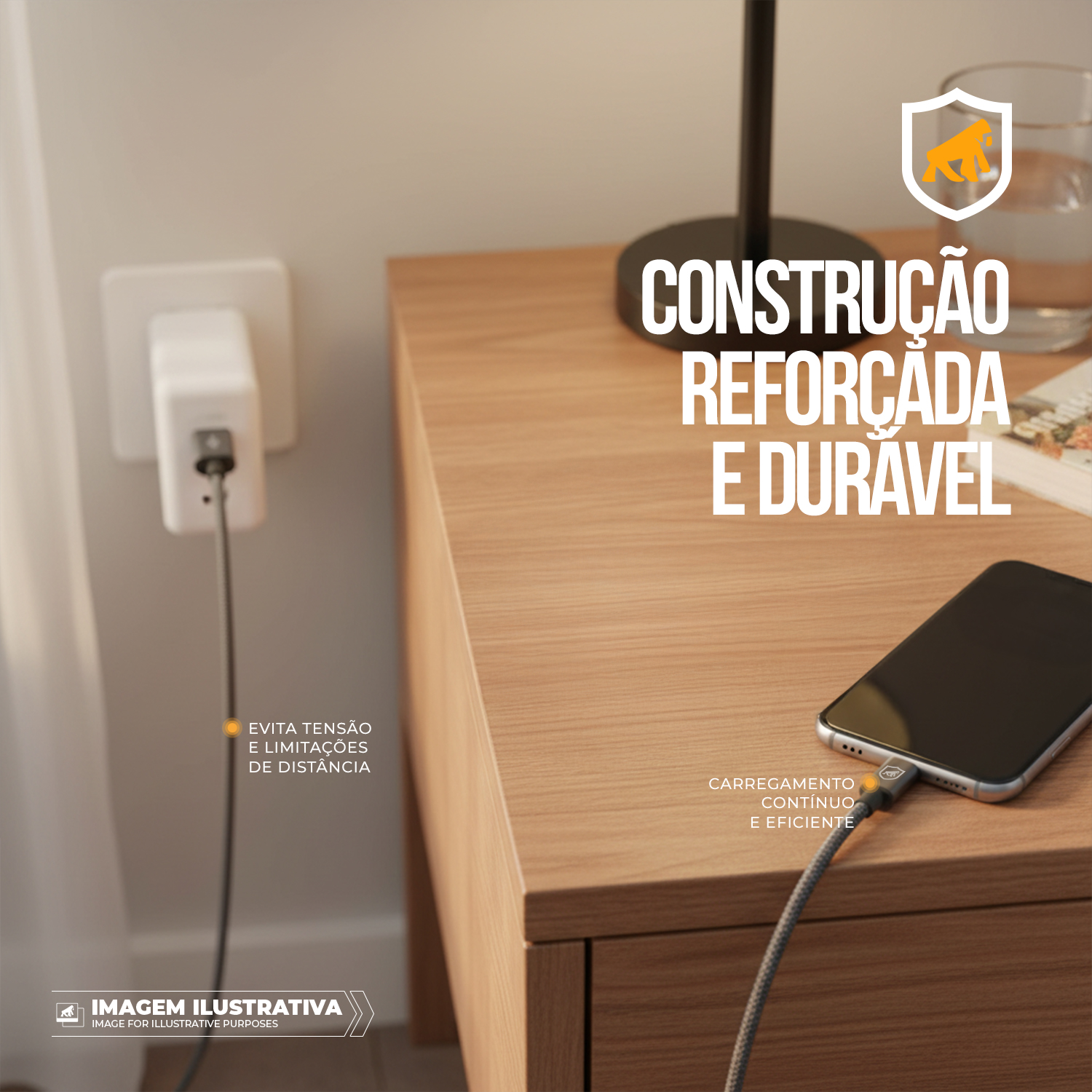 Cabo Symetric USB-A/Tipo-C - Cinza - 1,5M - Gshield