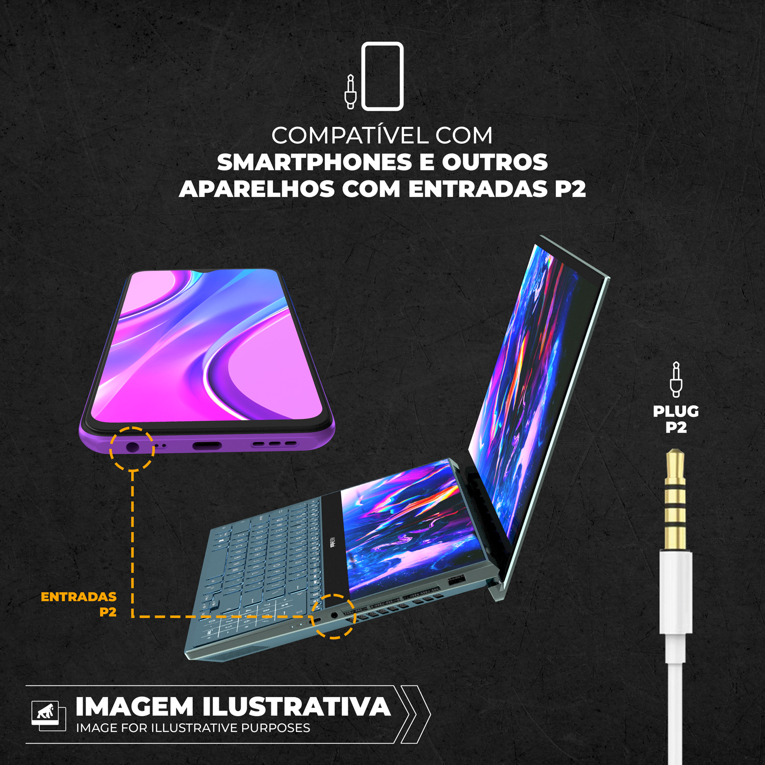 Fone de Ouvido Dual Air P2/P3 3.5MM - Gshield - foto 5