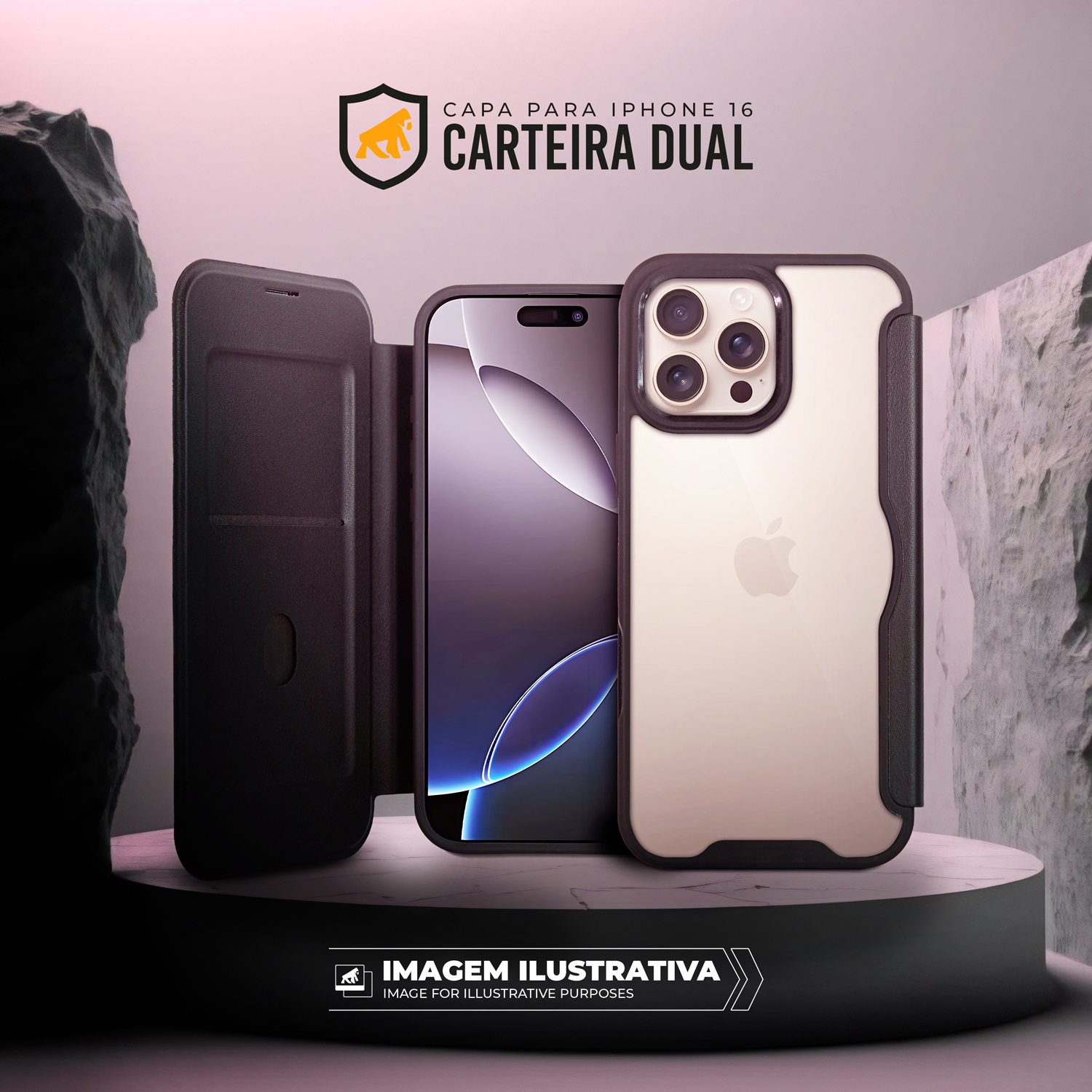 Capa para iPhone 15 Pro - Carteira Dual - Gshield