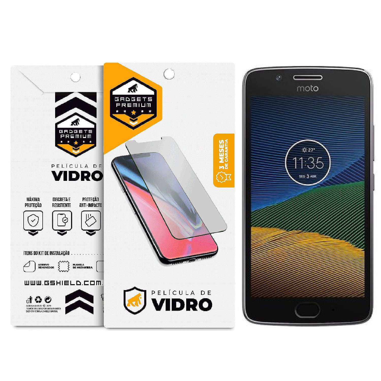 Pelicula de vidro dupla para Motorola Moto G5 Plus - Gshield