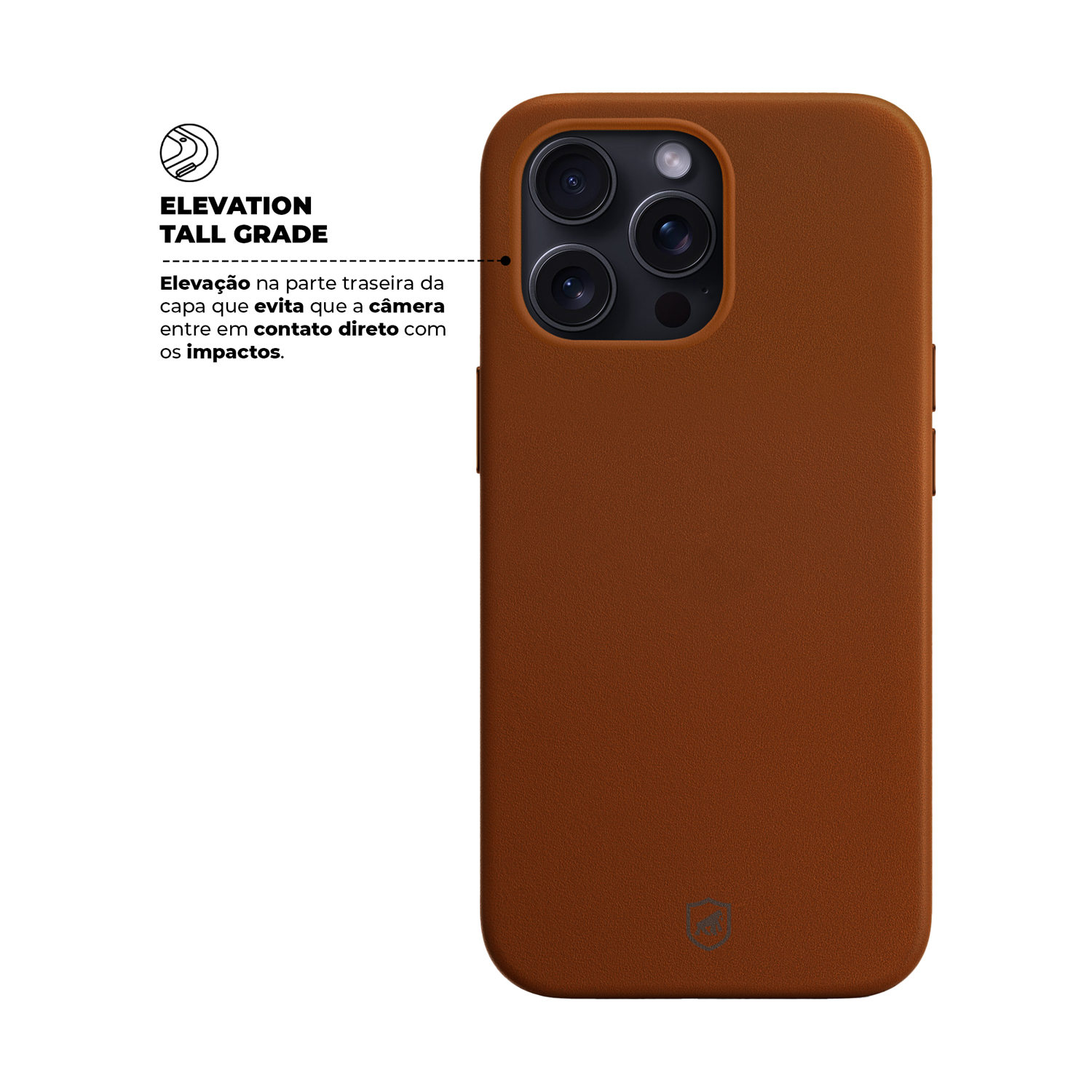 Capa para iPhone 15 Pro - Couro Dual Marrom - Gshield - foto 3
