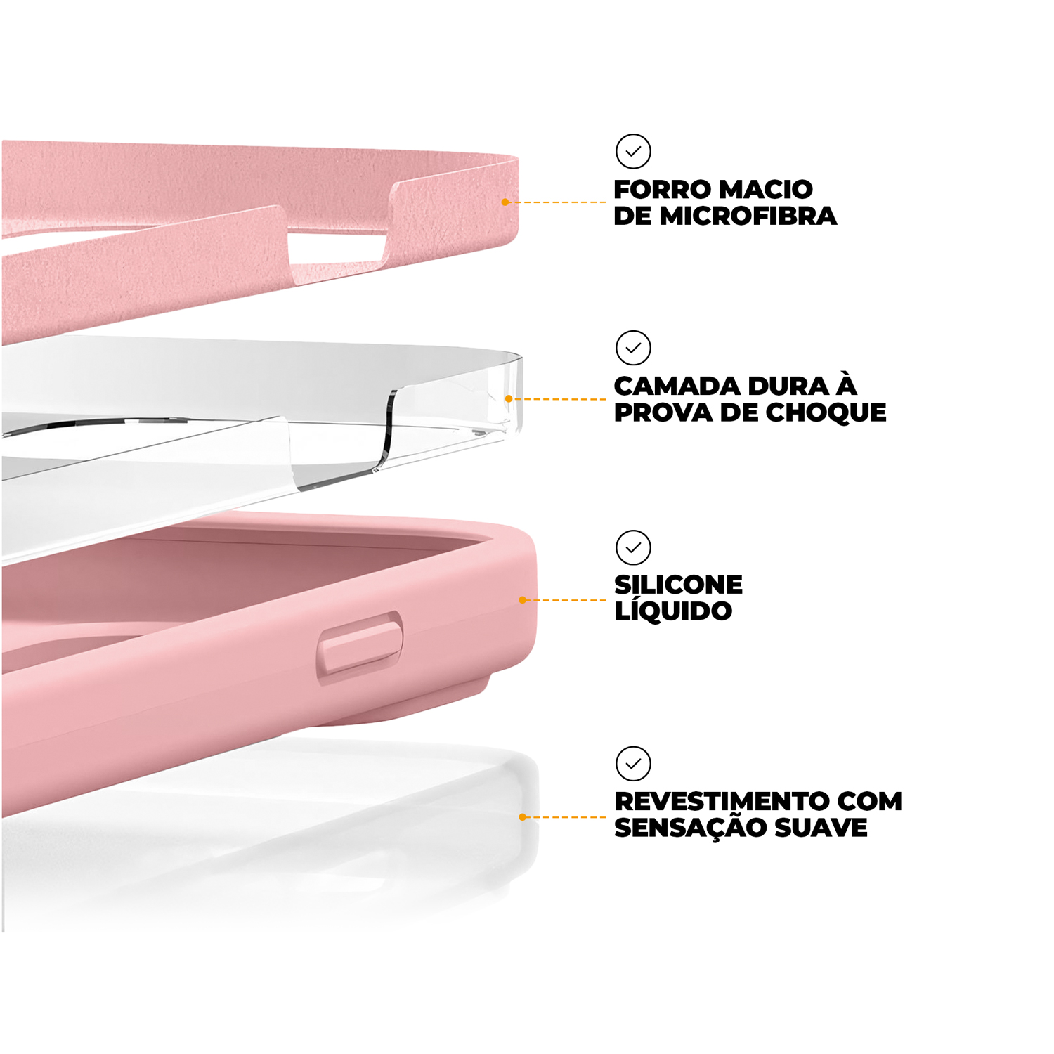 Capa para iPhone 13 - Silicon Premium Rosa - Gshield - foto 3
