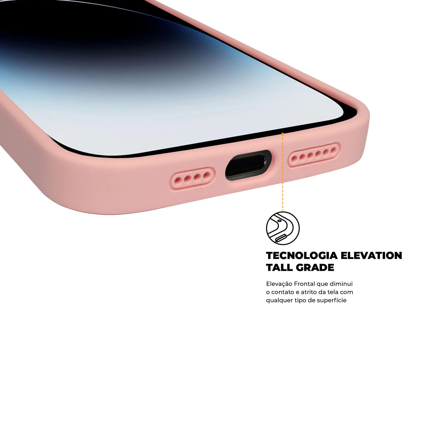Capa para iPhone 14 Pro Max - Silicon Premium Rosa - Gshield