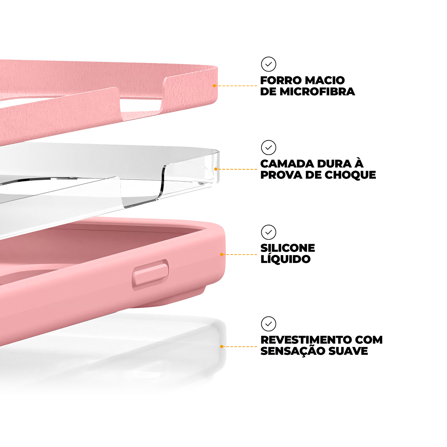 Capa para iPhone 15 - Silicon Premium Rosa - Gshield - foto 3