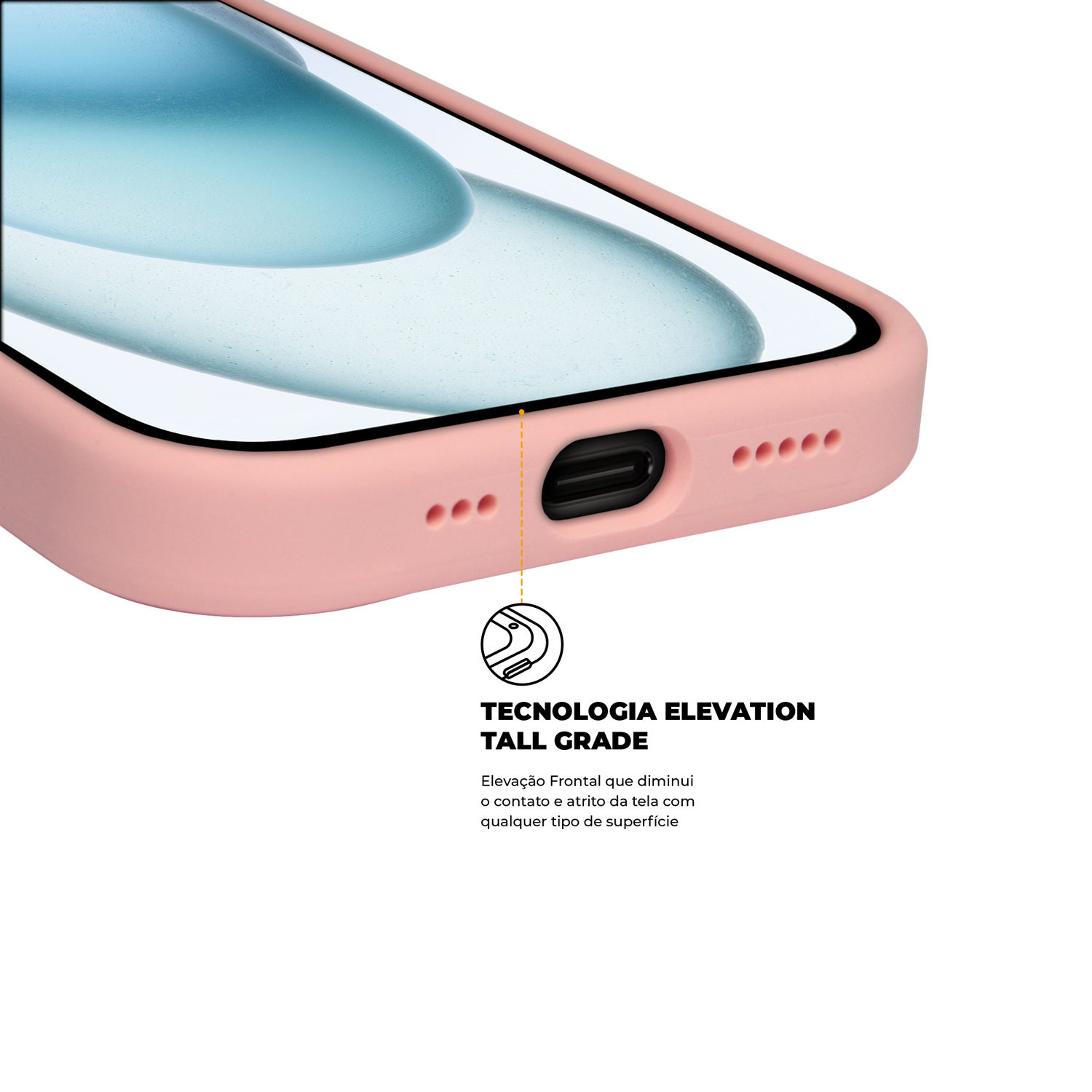 Capa para iPhone 15 - Silicon Premium Rosa - Gshield - foto 4