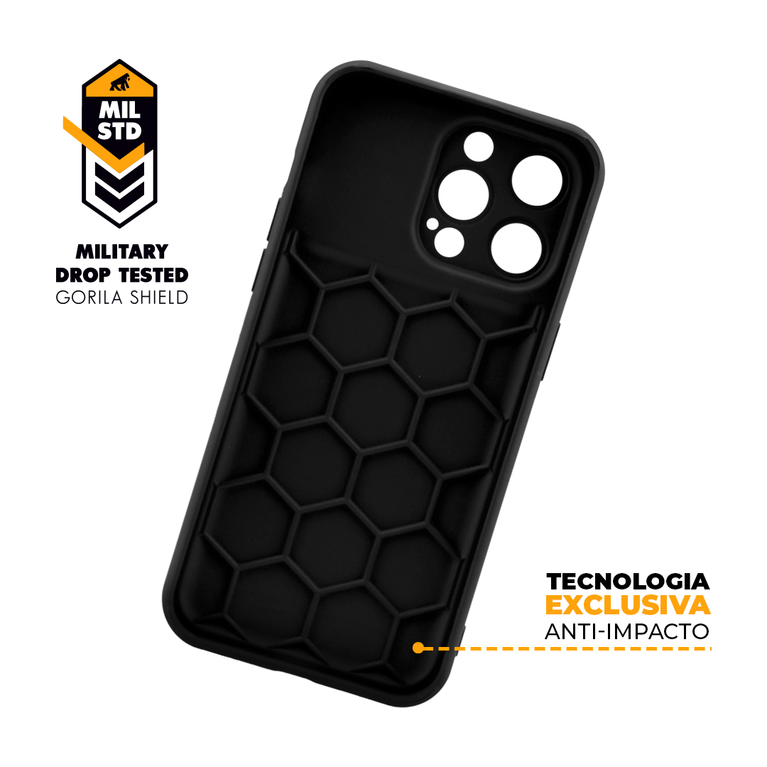 Kit Capa Symetric Preta e Pelicula Ultra Glass Preta para iPhone 15 Pro Max - Gshield