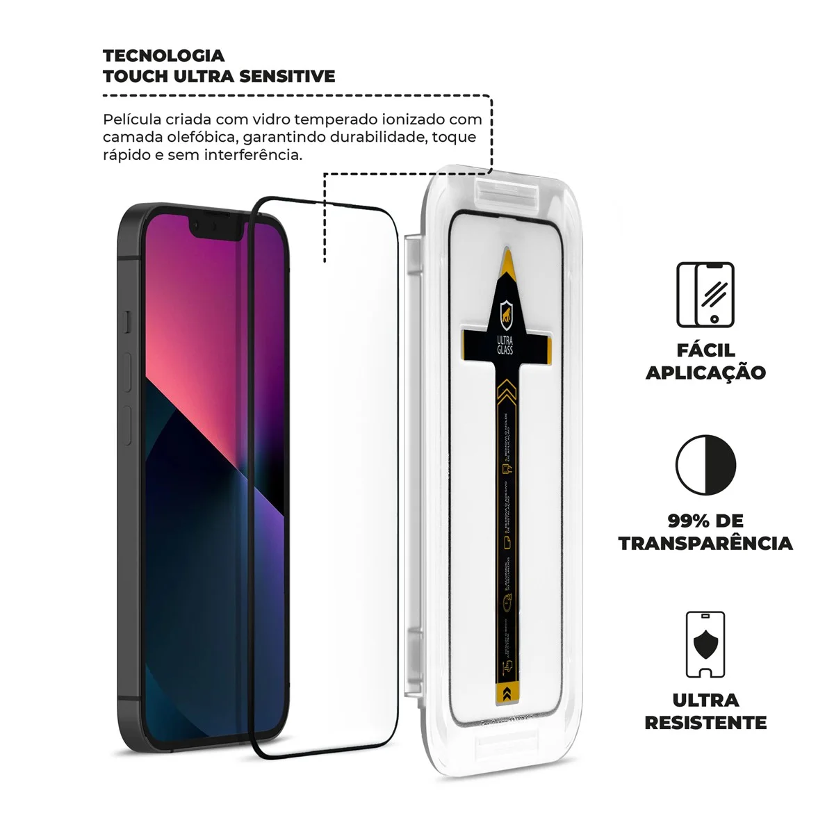 Kit Capa Dinamic Cam Protection e Pelicula Ultra Glass Preta para iPhone 15 Plus - Gshield