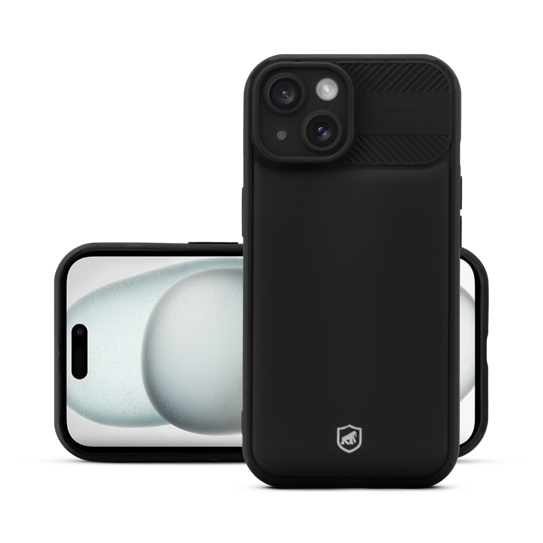 Kit Capa Symetric Preta e Película Defender Pro Privacidade para iPhone 15 - Gshield