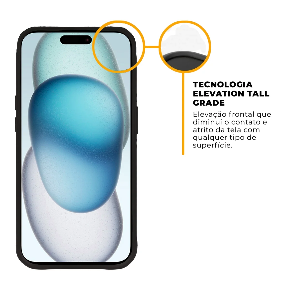 Kit Capa Dinamic Cam Protection e Pelicula Defender Pro Privacidade para iPhone 15 Plus - Gshield