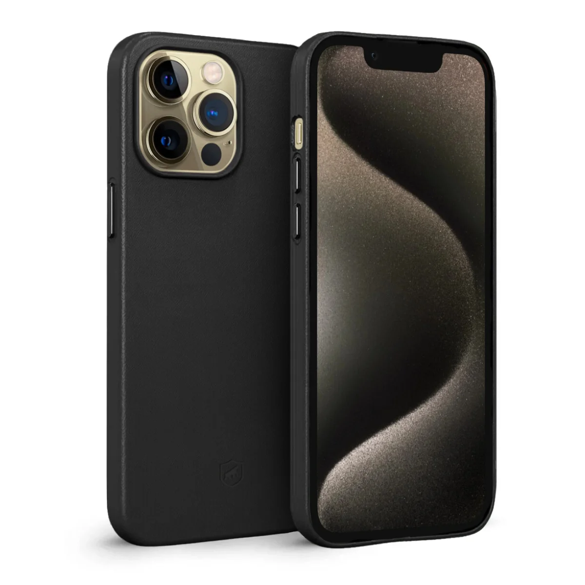 Kit Capa Couro Dual Preta e Película Defender Pro Privacidade para iPhone 15 Pro Max - Gshield