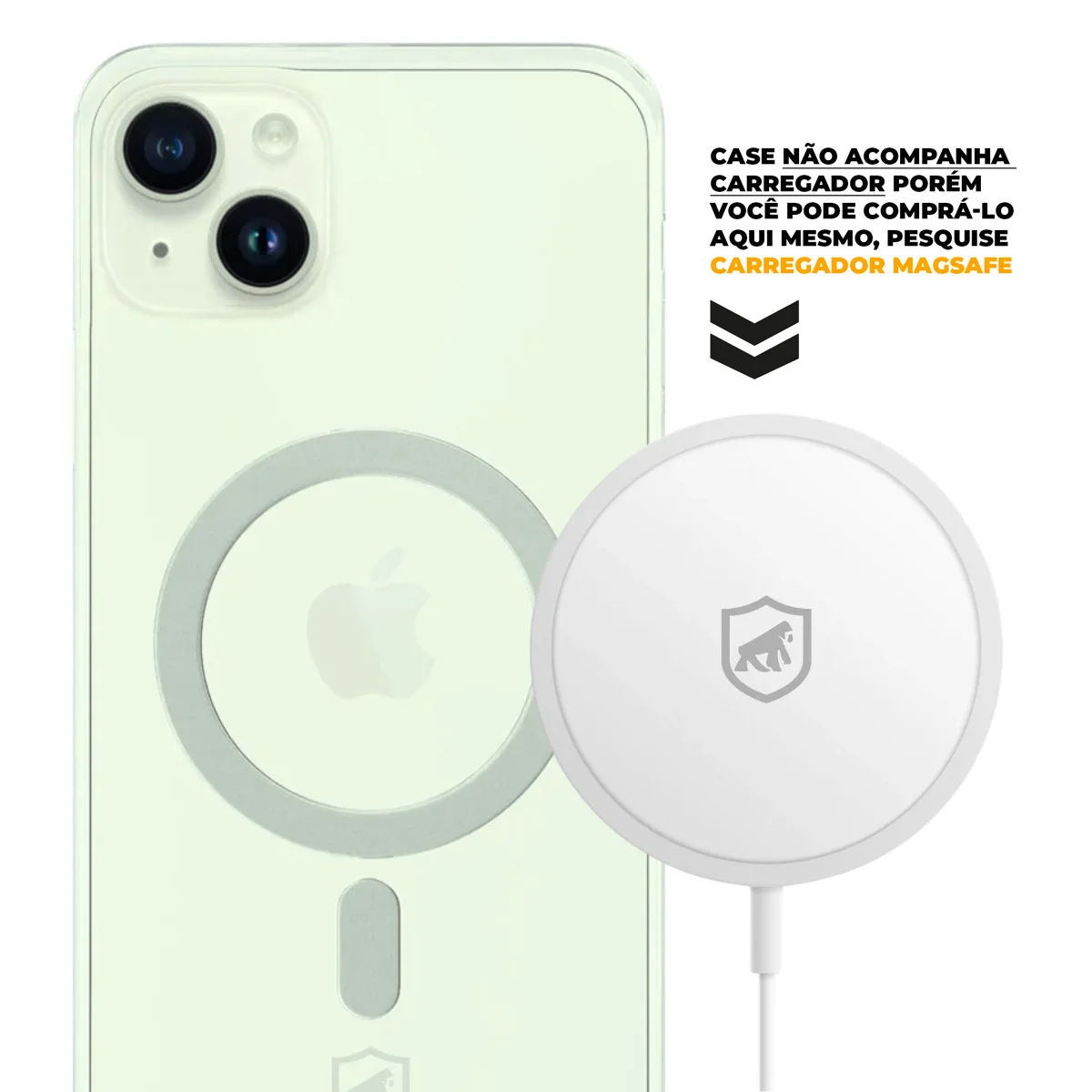 Kit Capa Magsafe Transparente e Pelicula Defender Pro Privacidade para iPhone 15 Plus - Gshield