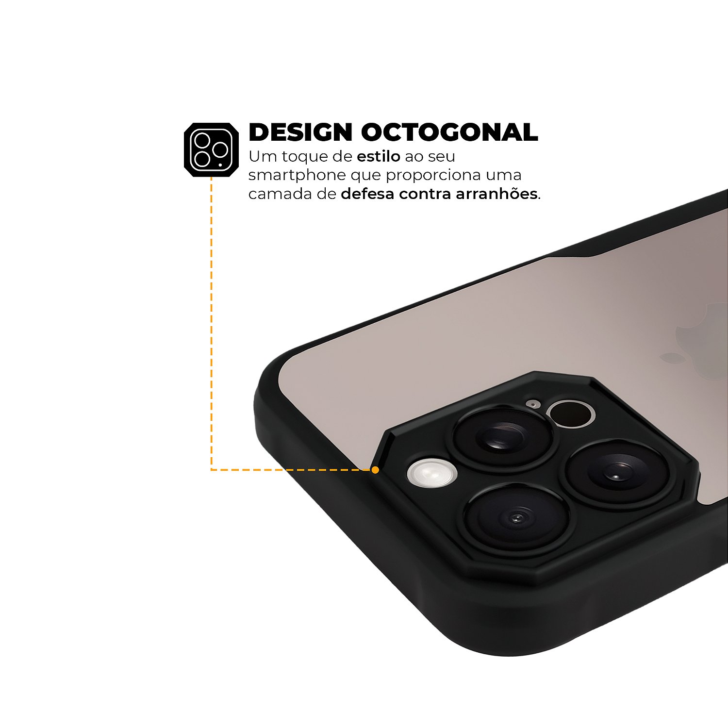 Kit Capa Dual Shock Sense e Pelicula Ultra Glass para iPhone 15 Pro Max - Gshield
