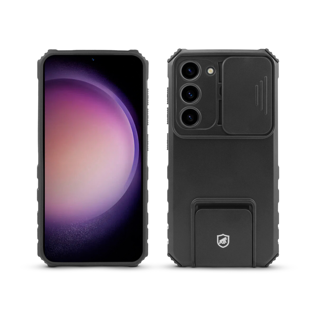 Kit Capa Victus e Pelicula Dual Glass Preta para Samsung Galaxy S23 Plus - Gshield