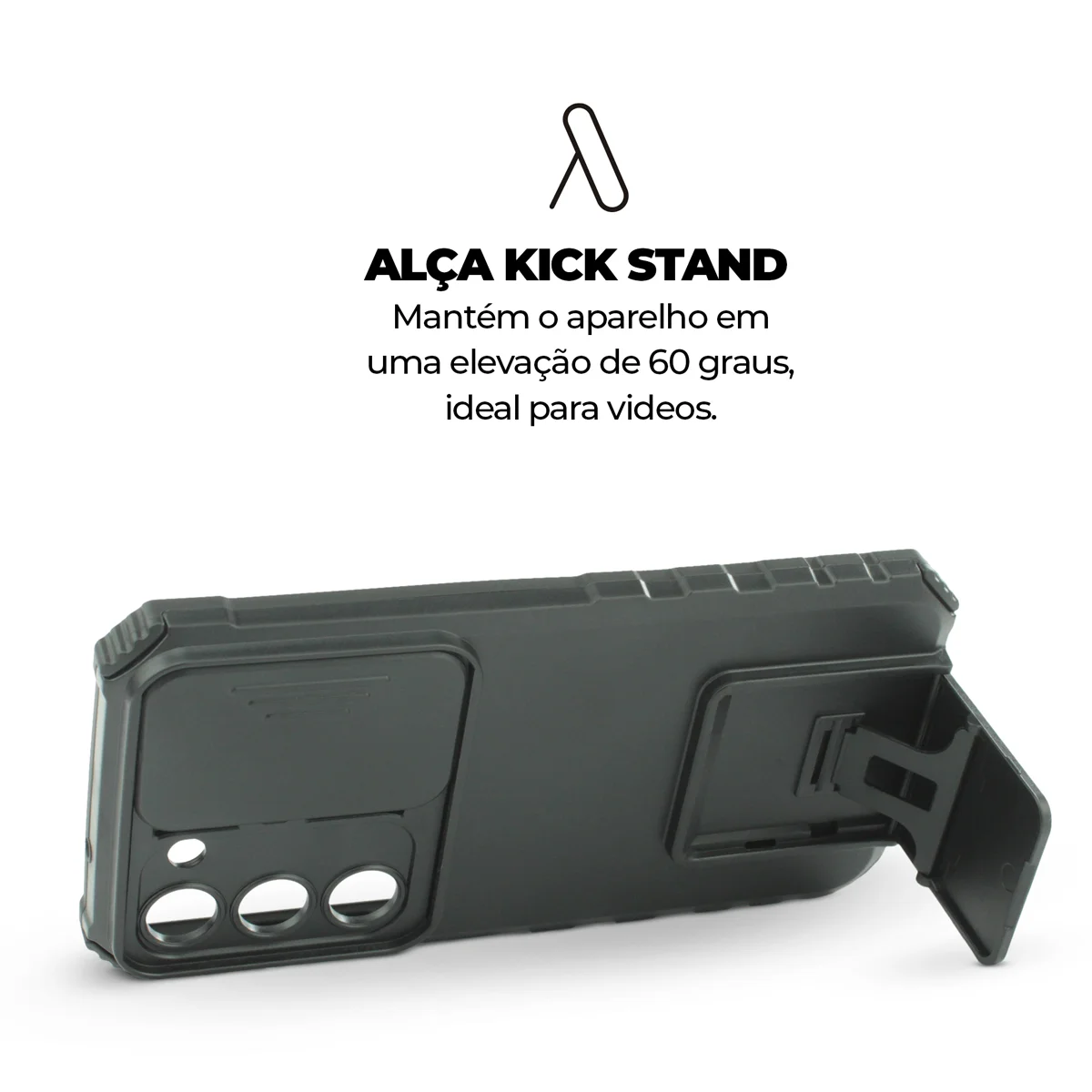 Kit Capa Victus e Pelicula Dual Glass Preta para Samsung Galaxy S23 - Gshield