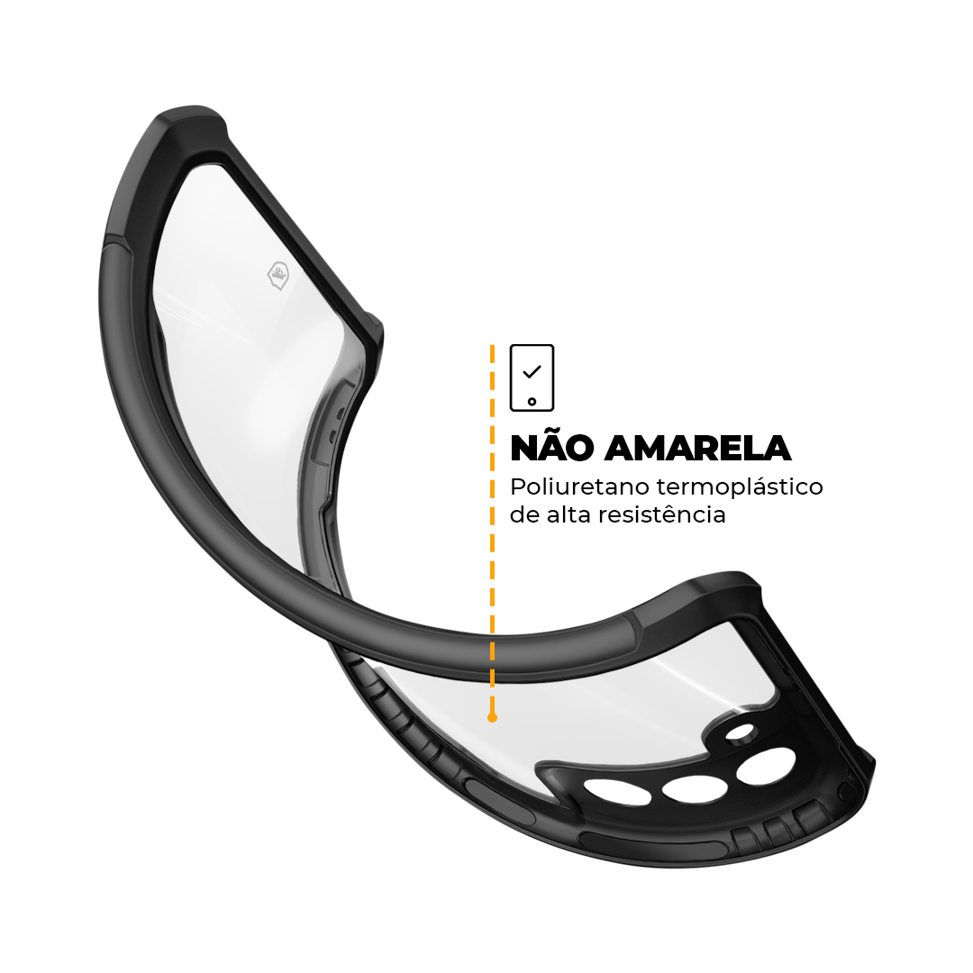 Kit Capa Dual Shock X e Pelicula Dual Glass Preta para Samsung Galaxy S23 Plus - Gshield