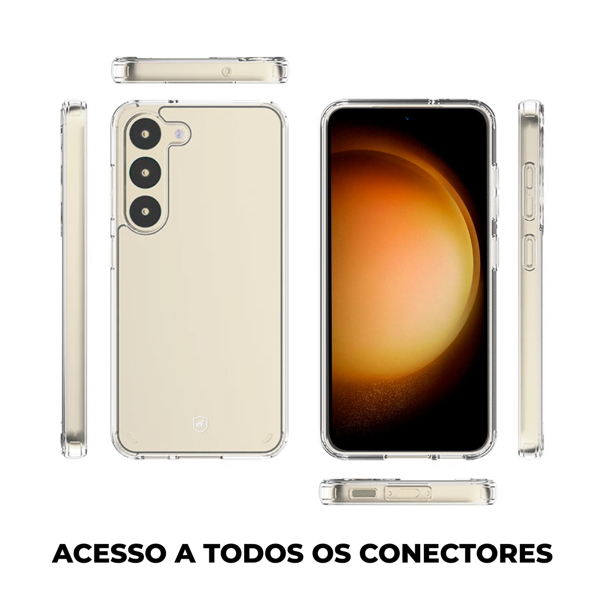 Kit Capa Clear e Película Dual Glass para Samsung Galaxy S23 Plus - Gshield