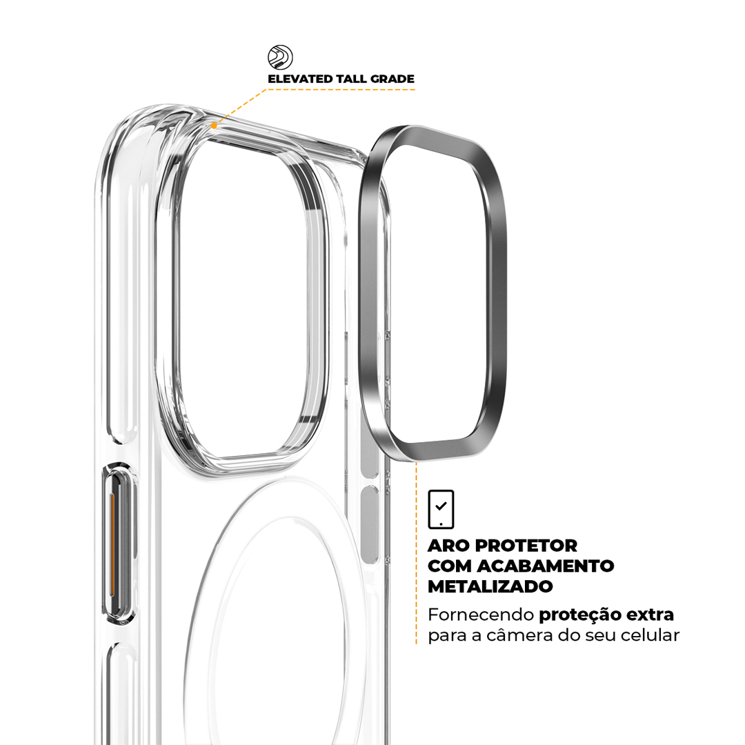 Kit Capa MagSafe Crystal Armor e Pelicula Defender Pro Privacidade para iPhone 15 Pro - Gshield