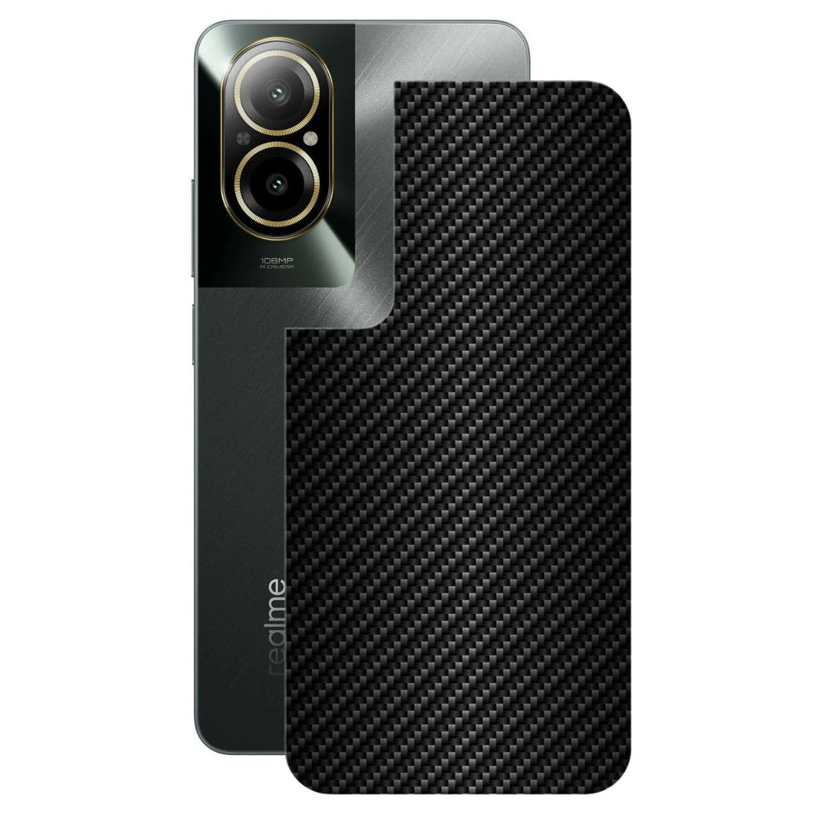 Película para Realme C67 - Traseira de Fibra de Carbono Preta - Gshield
