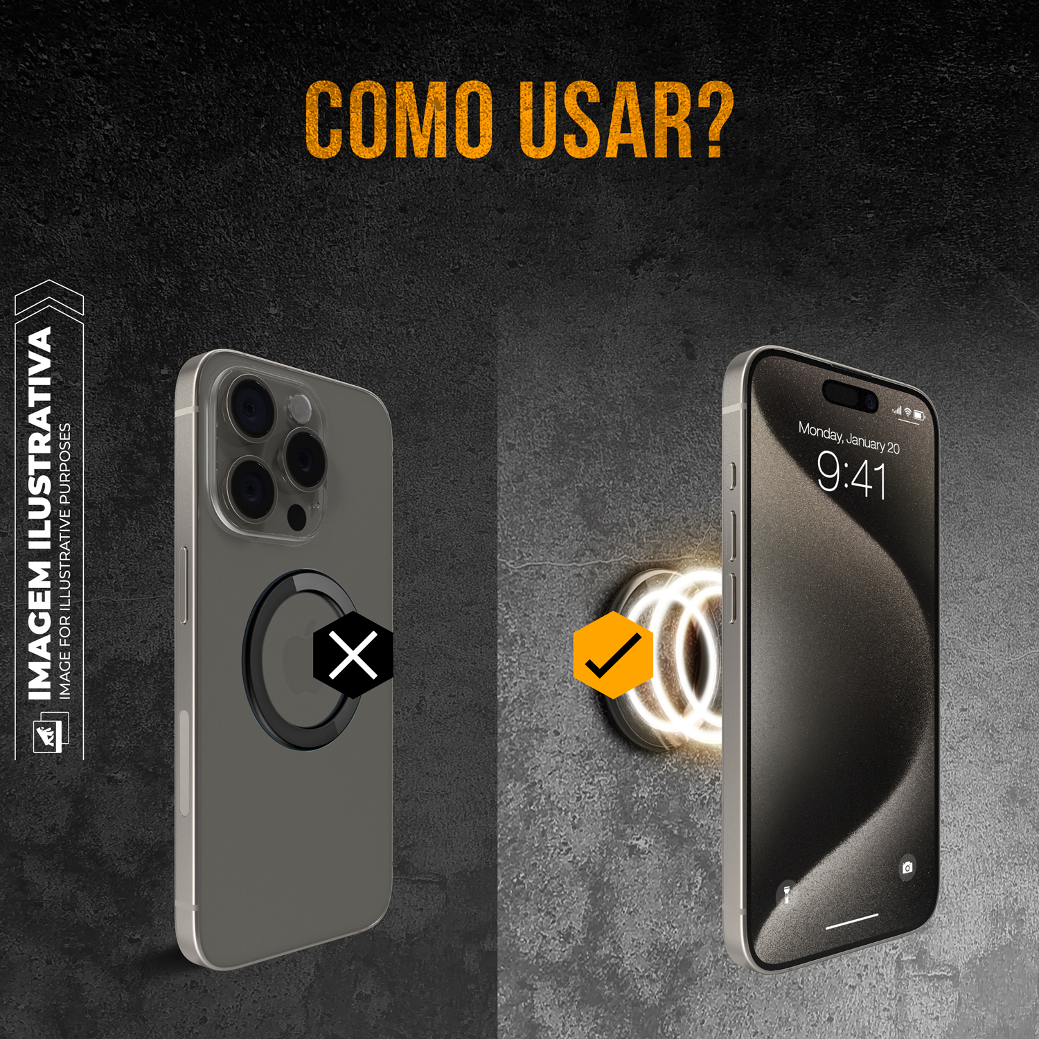 Anel de Parede Magnético MagSafe - Compatível com capas Magsafe - Victus - Gshield - foto 3
