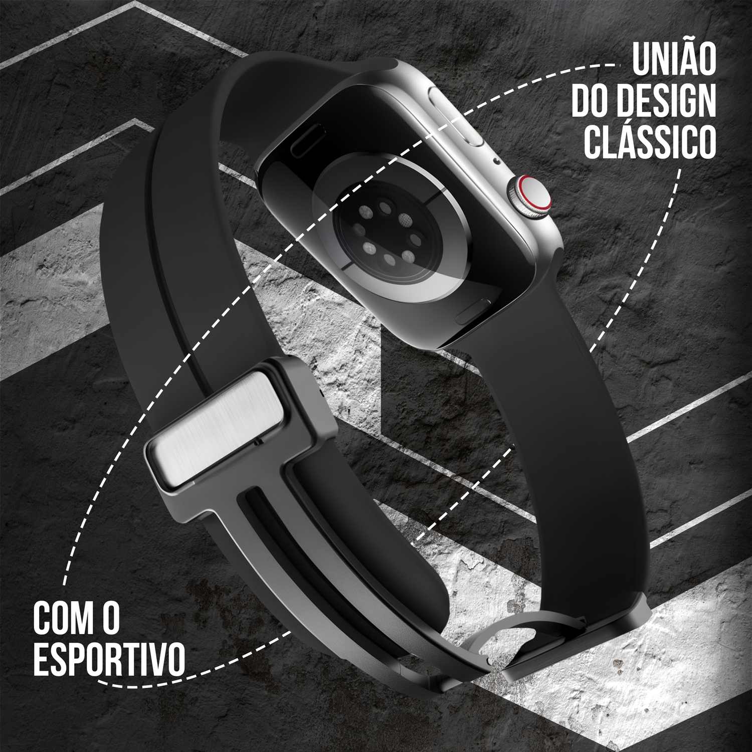 Pulseira Para Apple Watch 42 / 44 / 45 /49MM Armorproof - Preta - Gshield