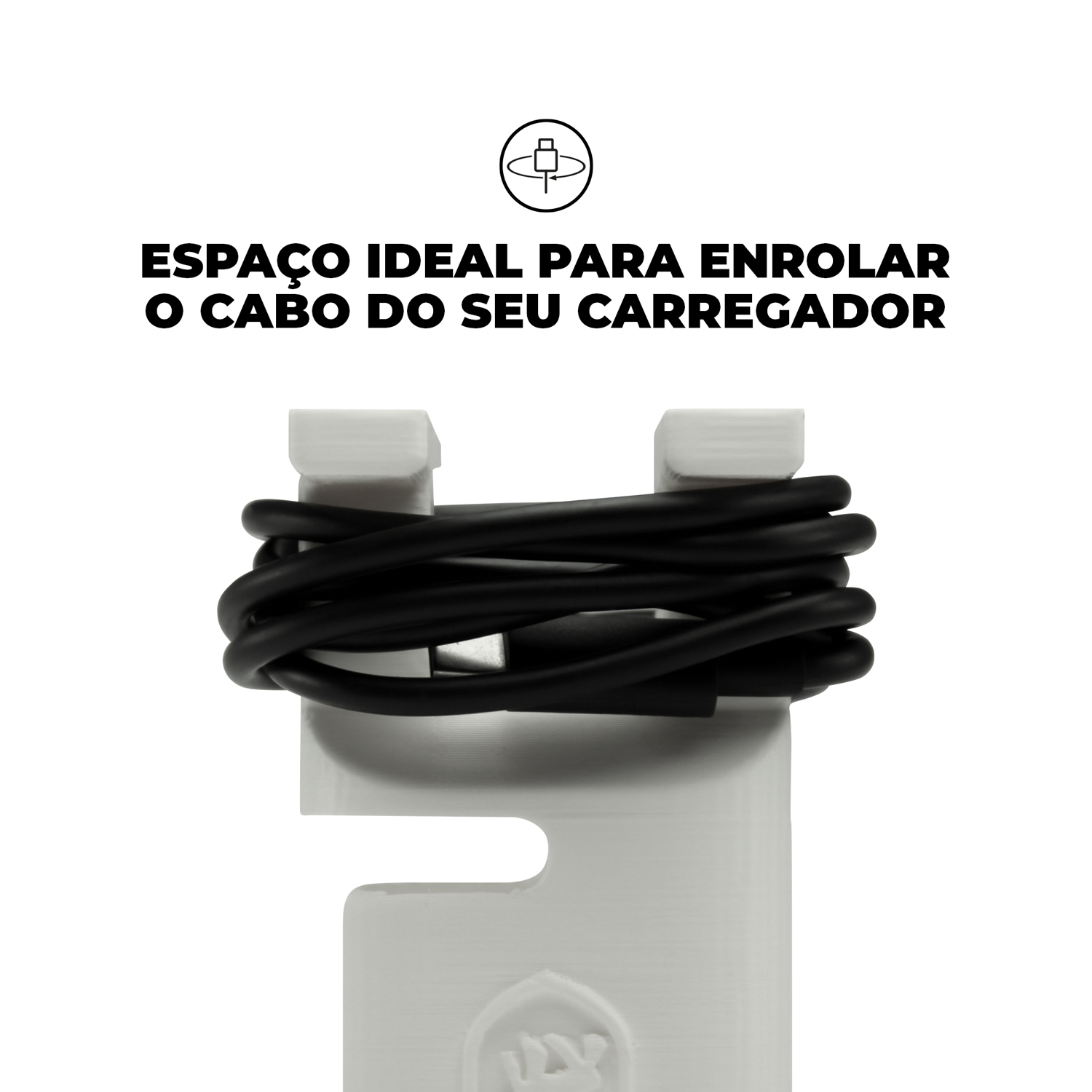 Suporte Organizador de Cabos para Carregador 25W Gshield - Branco - foto 3