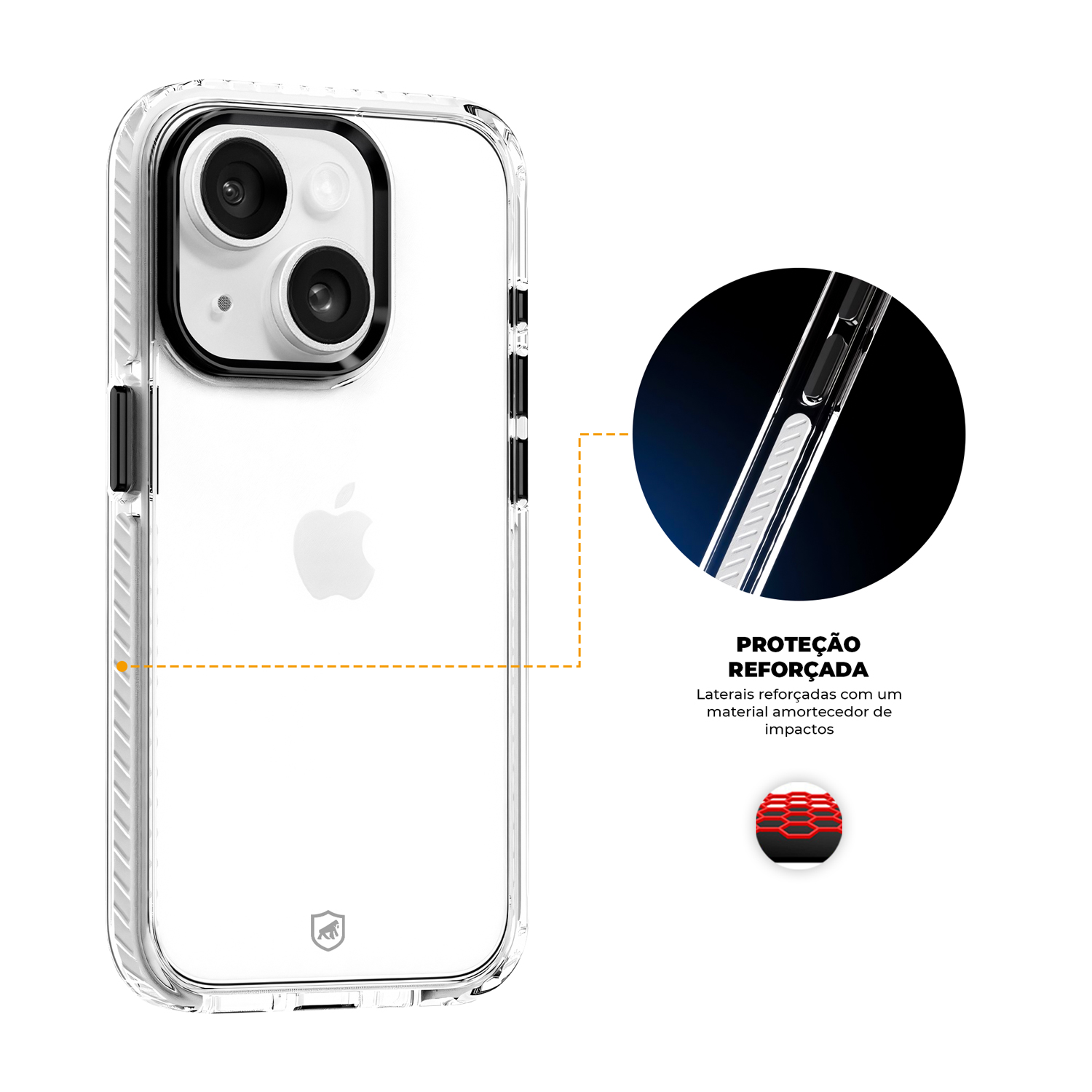 Kit Capa Urus Branca e Pelicula Defender Pro Privacidade para iPhone 15 - Gshield