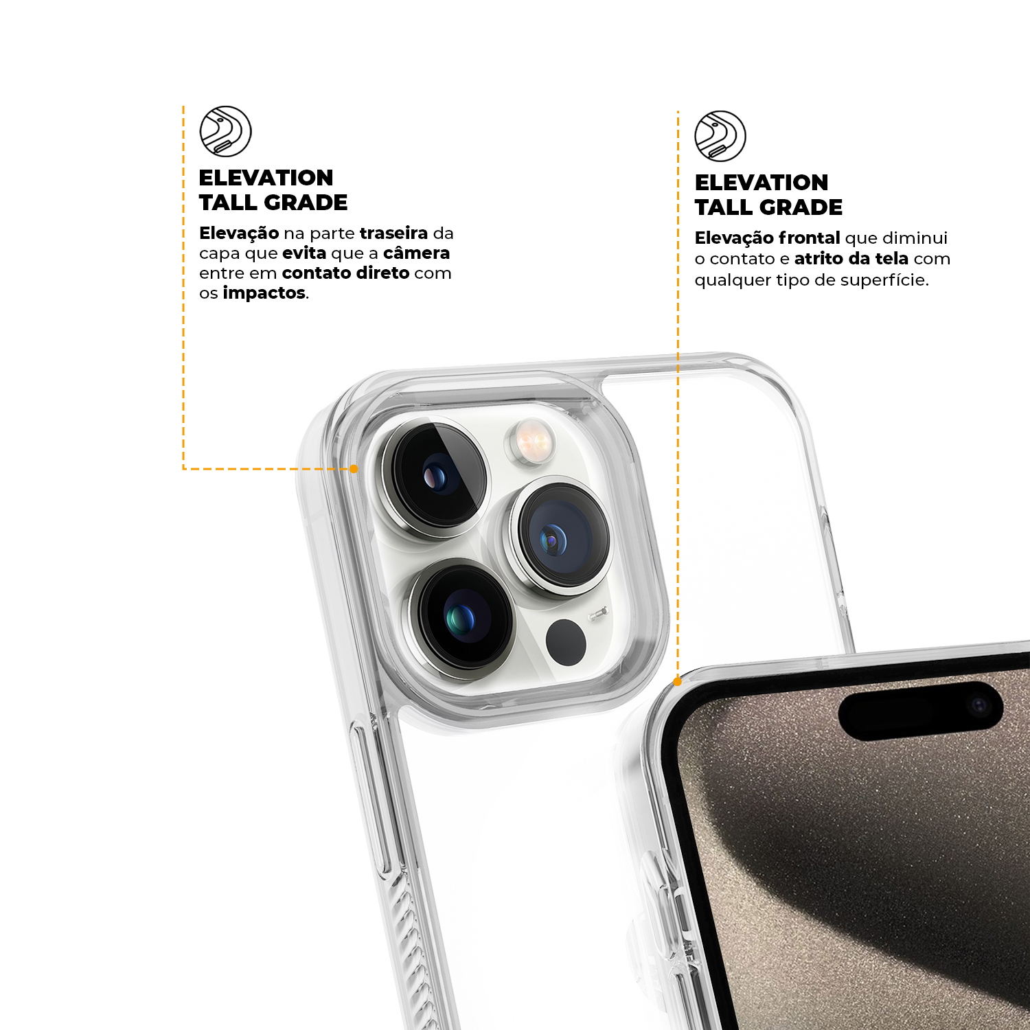 Kit Capa Anti-Slip e Pelicula Ultra Glass para iPhone 15 Pro Max - Gshield