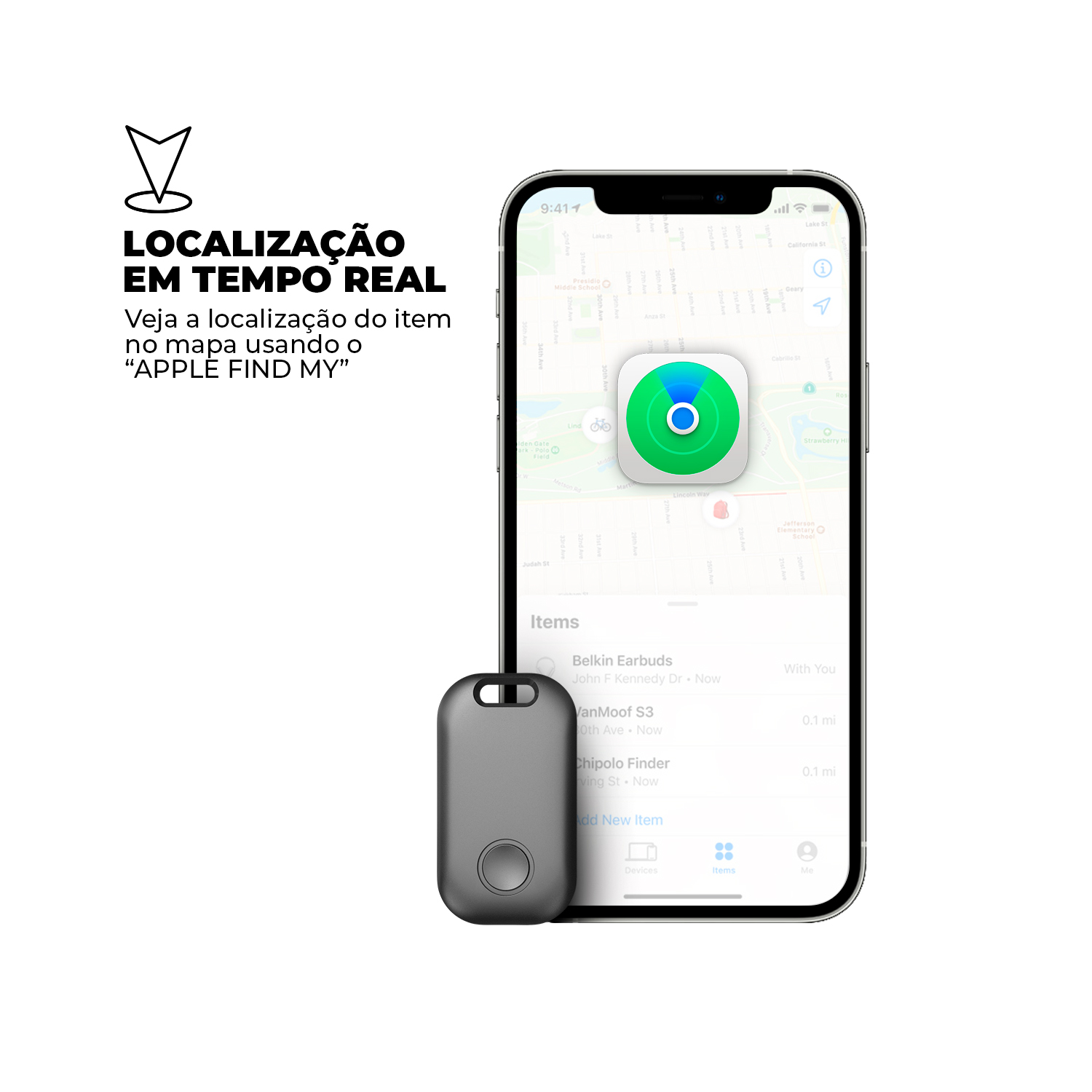 iTag - localizador Rastreador - função Airtag Buscar Apple - Chaveiro -  Gshield - O 2º PELA METADE DO PREÇO