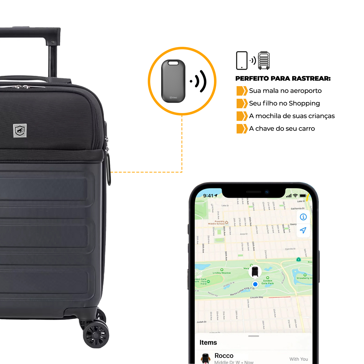 iTag - localizador Rastreador - função Airtag Buscar Apple - Chaveiro -  Gshield - O 2º PELA METADE DO PREÇO