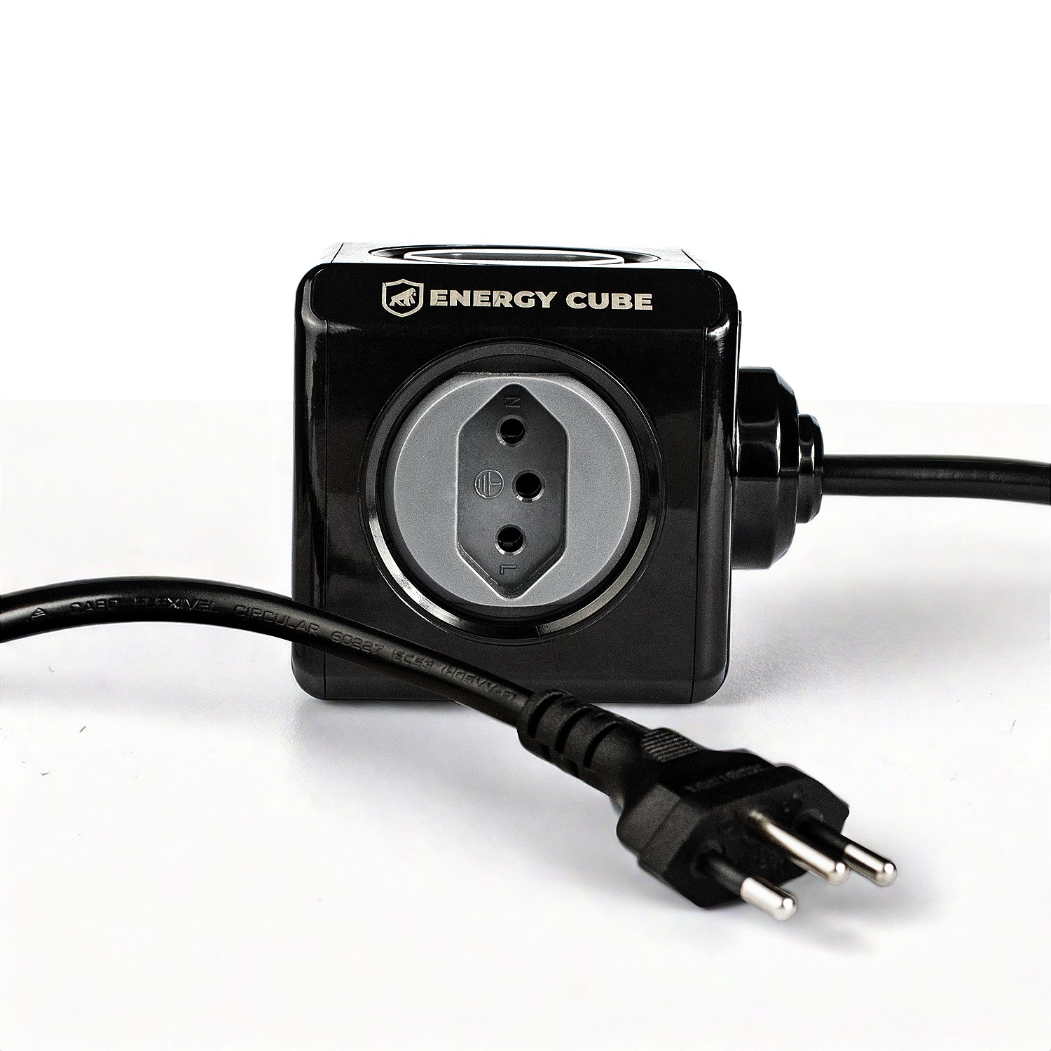 Filtro de Linha Multiplicador de Tomadas Bivolt - Entrada USB-A + Tipo C + 4 Tomadas com Cabo 1,5M - Energy Cube - Gshield