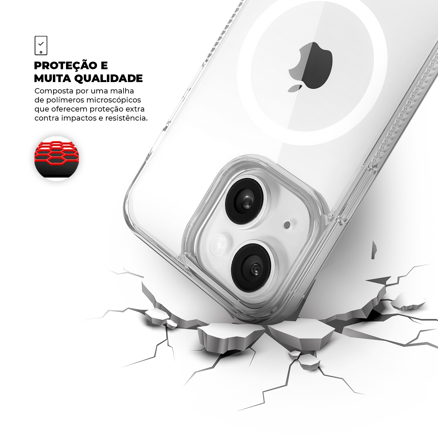 Kit Capa Anti-Slip Magsafe e Pelicula Ultra Glass para iPhone 15 - Gshield