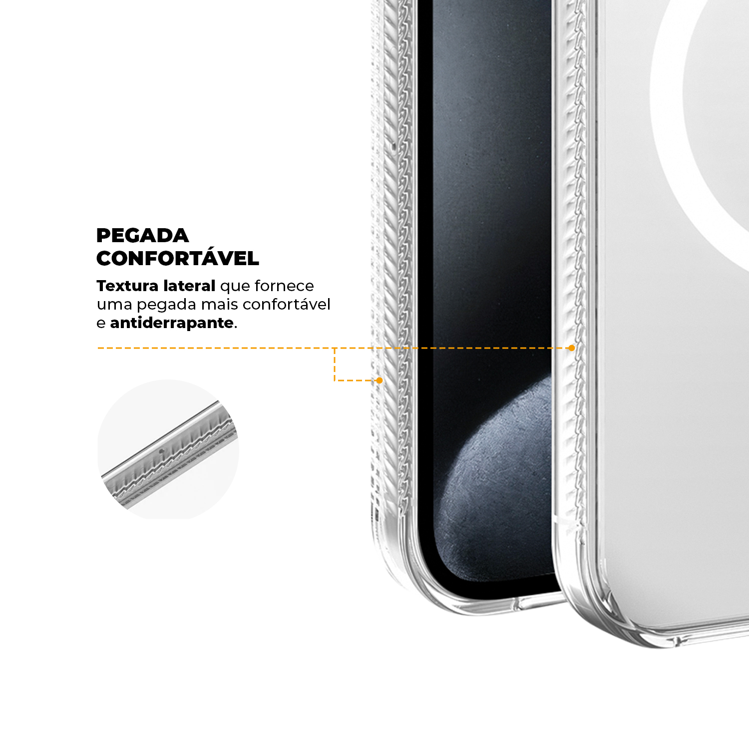 Kit Capa Anti-Slip Magsafe e Pelicula Ultra Glass para iPhone 15 Pro - Gshield