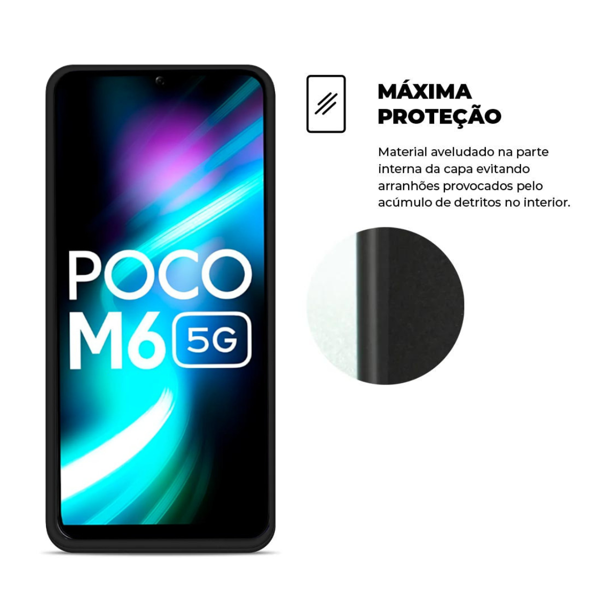 Capa para Xiaomi Poco M6 5G - Silicon Veloz - Gshield - foto 3