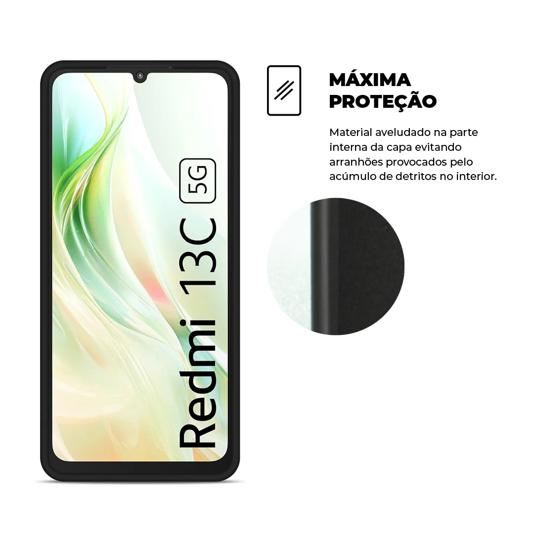 Kit Capa Silicon Veloz e Película Hydrogel HD para Xiaomi Redmi 13C 5G - Gshield - foto 3