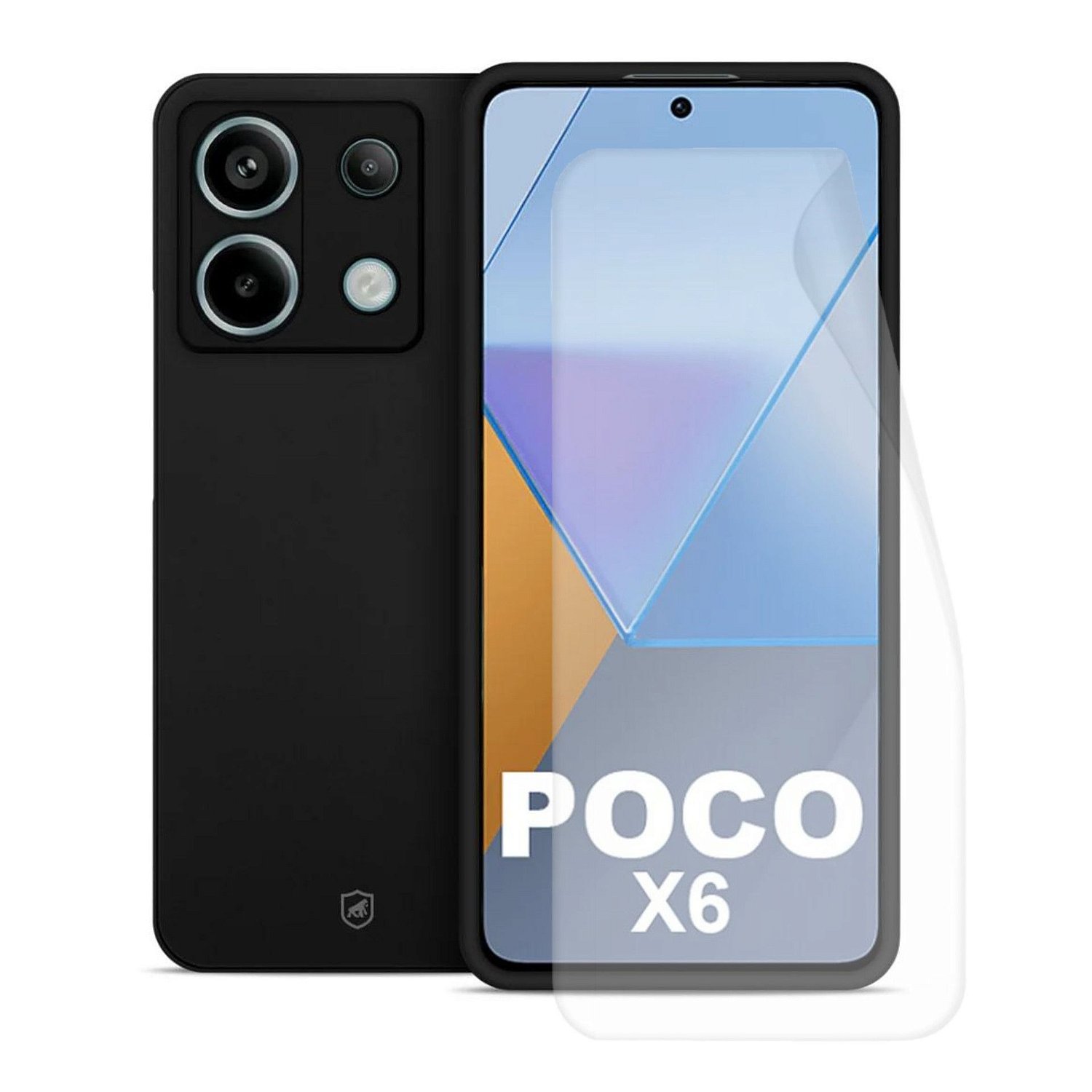 Kit Capa Silicon Veloz e Película Hydrogel HD para Xiaomi Poco X6 5G - Gshield