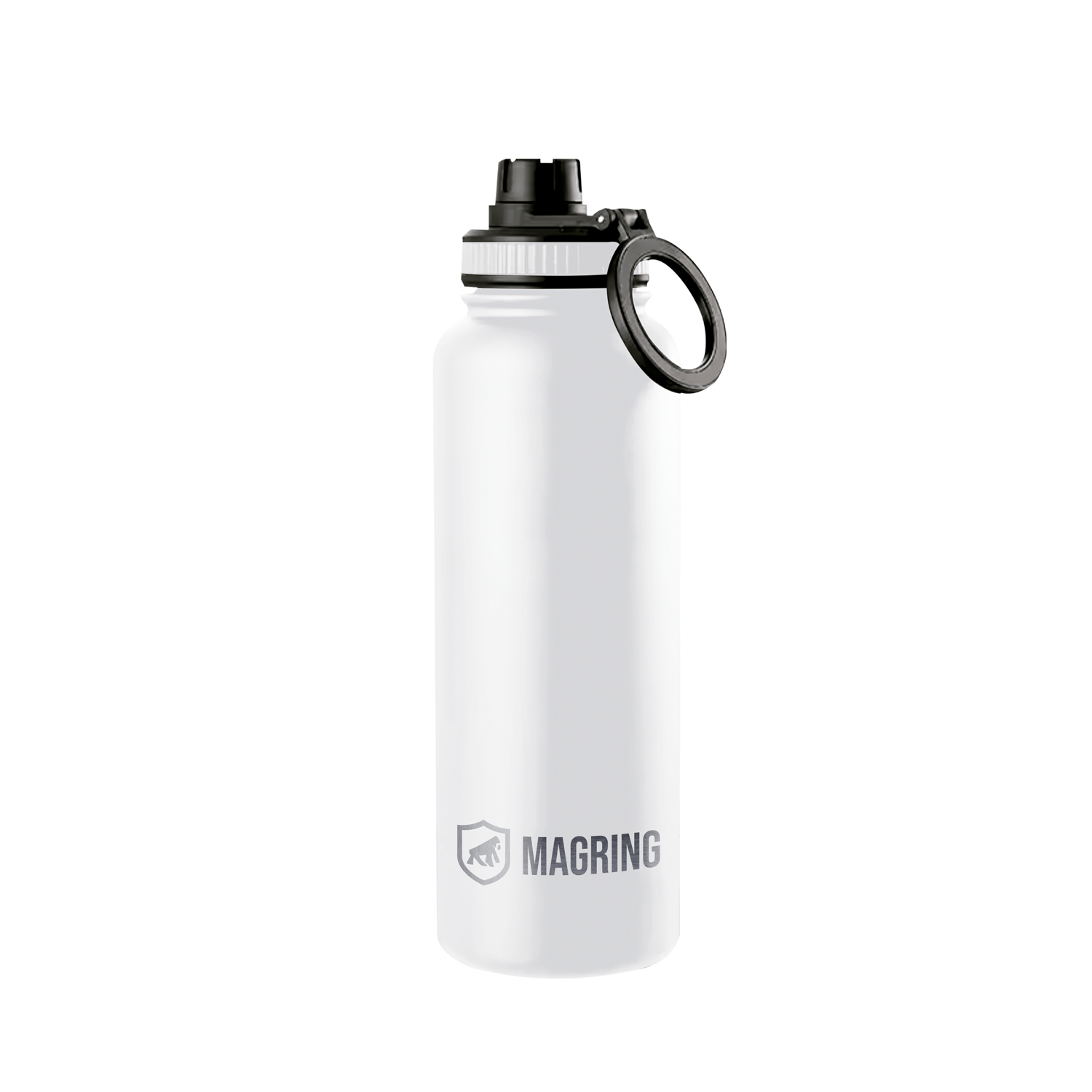 Garrafa Térmica com Suporte MagSafe, Aço Inoxidável, Bebidas Geladas por 24h e Quentes por 12h, Ideal para Treinos e Uso Diário - 540ml - Branca -  MagRing - Gshield