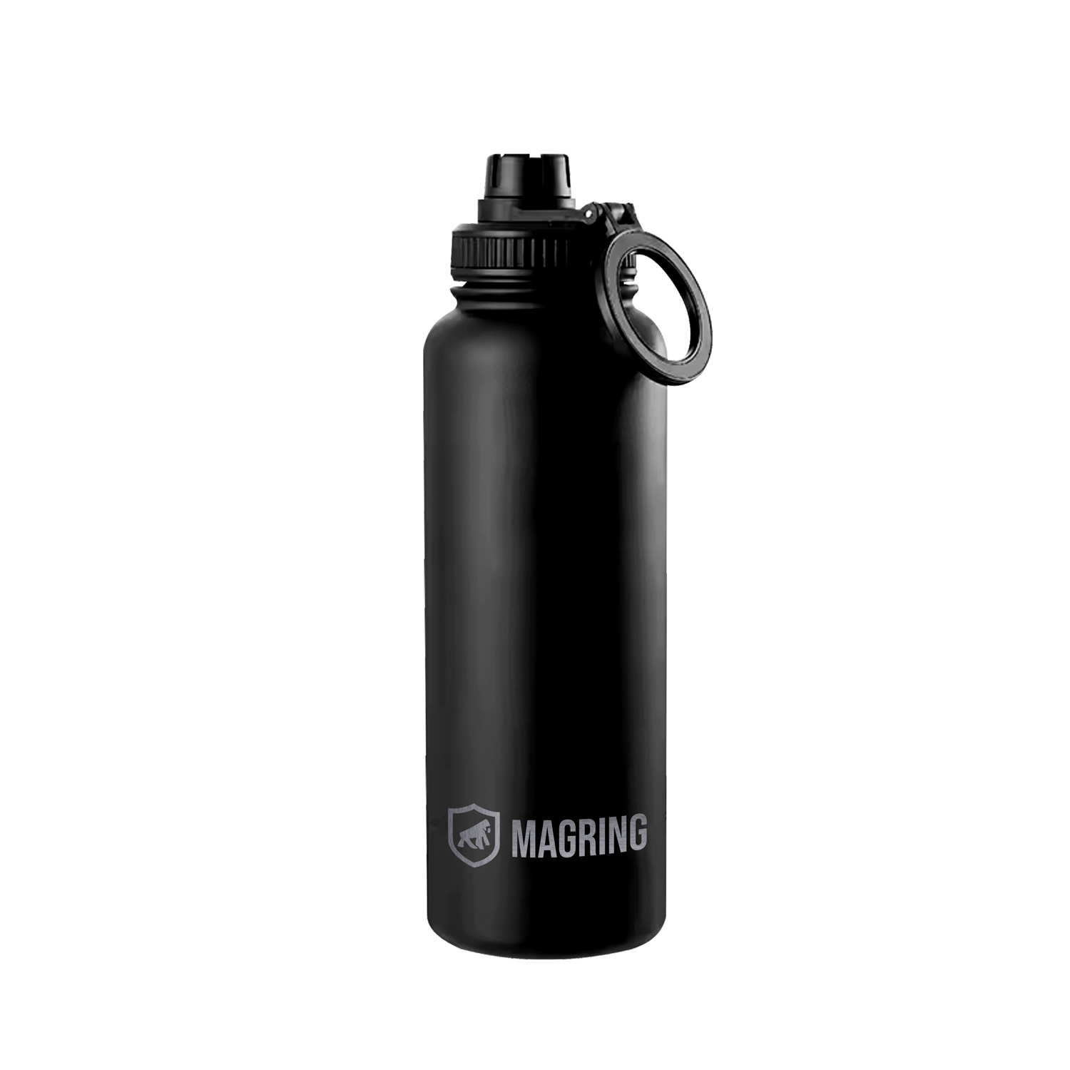 Garrafa Térmica com Suporte MagSafe, Aço Inoxidável, Bebidas Geladas por 24h e Quentes por 12h, Ideal para Treinos e Uso Diário - 950ml - Preta - MagRing - Gshield
