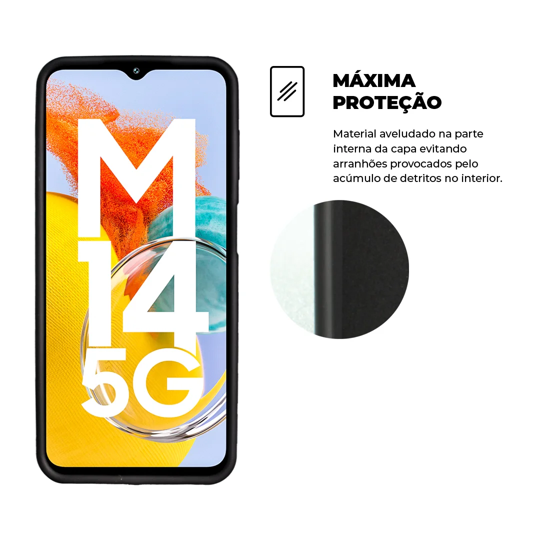 Kit Capa Silicon Veloz e Película Hydrogel HD para Samsung Galaxy M14 - Gshield