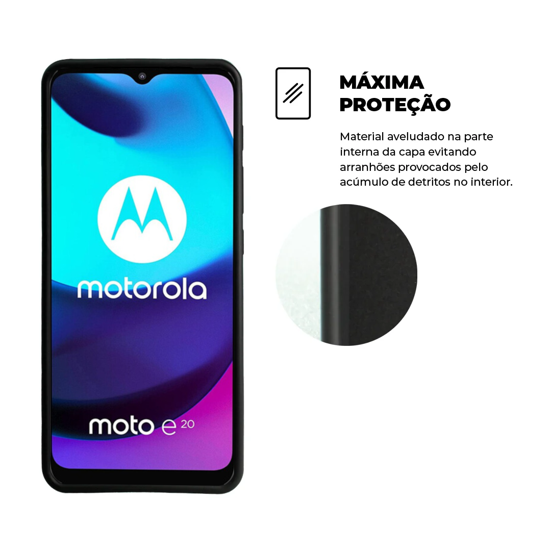 Kit Capa Silicon Veloz e Película Hydrogel HD para Motorola Moto E20 - Gshield