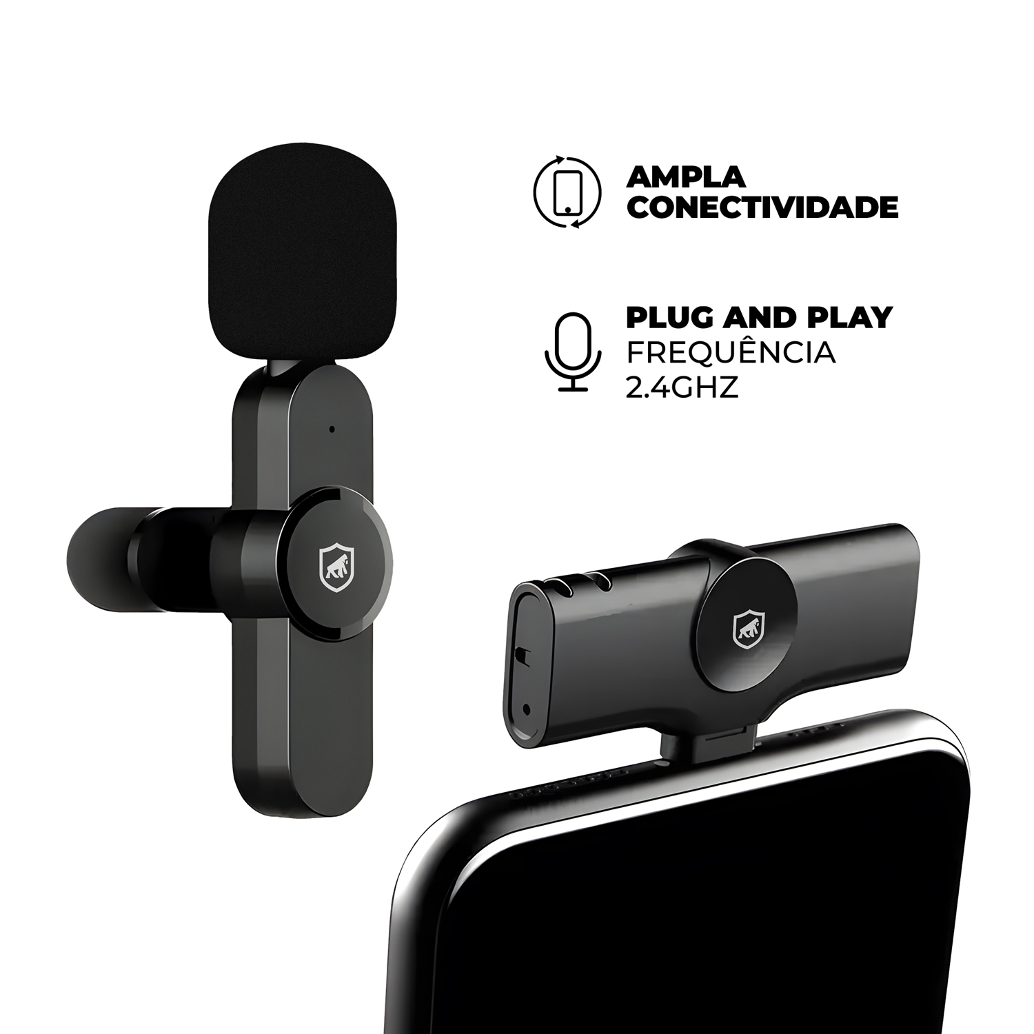 Microfone de Lapela Flex - Tipo C / Lightning - Gshield - foto 2