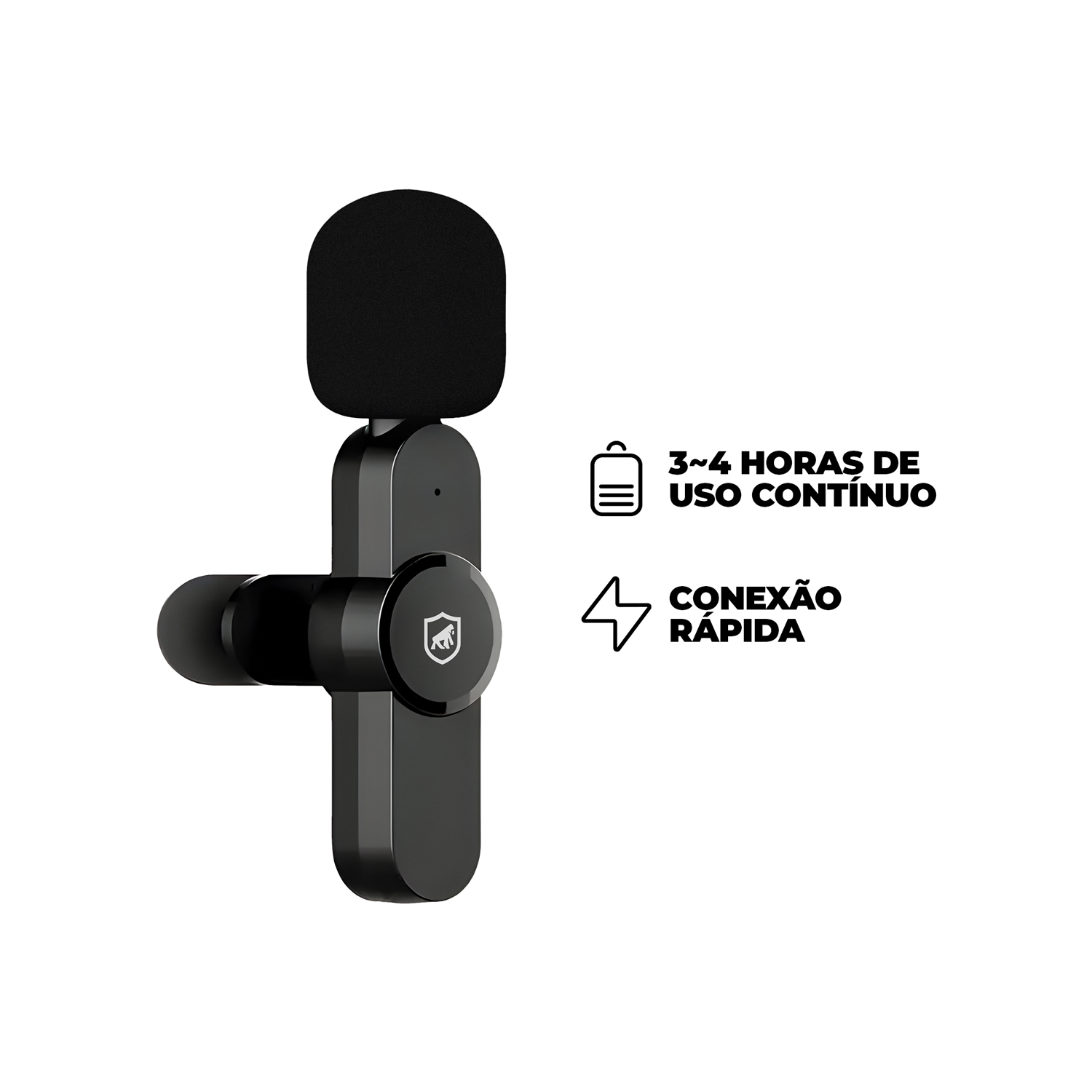 Microfone de Lapela Flex - Tipo C / Lightning - Gshield - foto 4