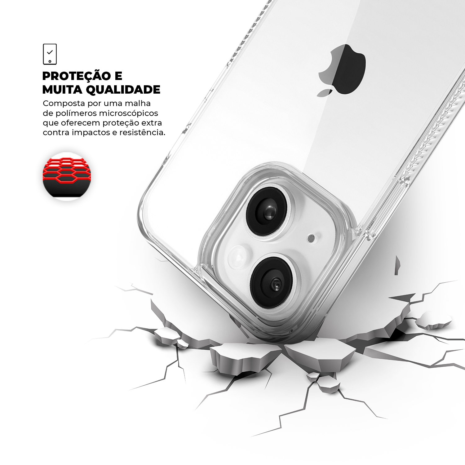 Kit Capa Anti-Slip e Película Ultra Safe para iPhone 15 - Gshield