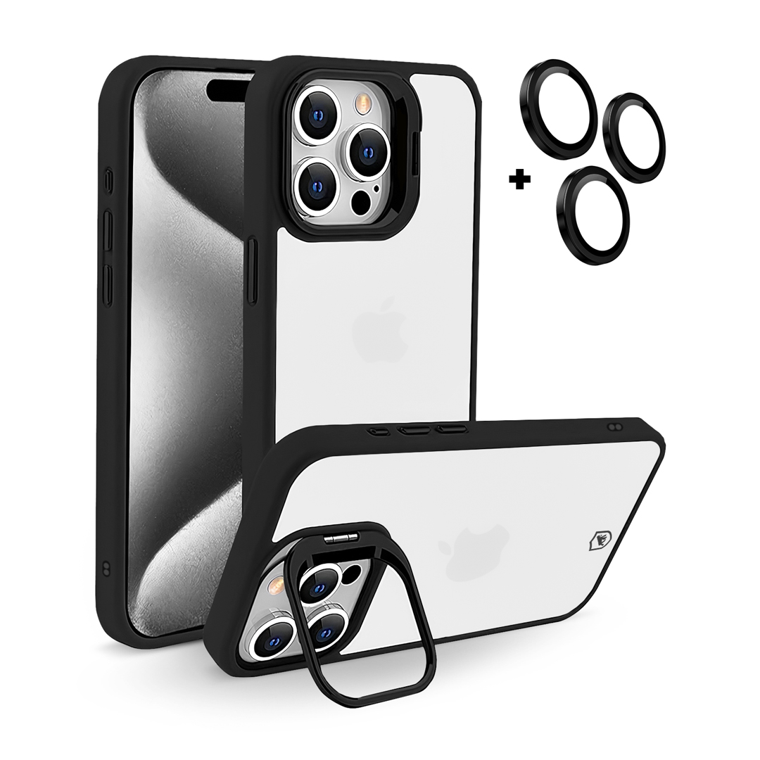 Kit Capa Gravity Preta e Película Ultra Safe para iPhone 15 Pro Max - Gshield