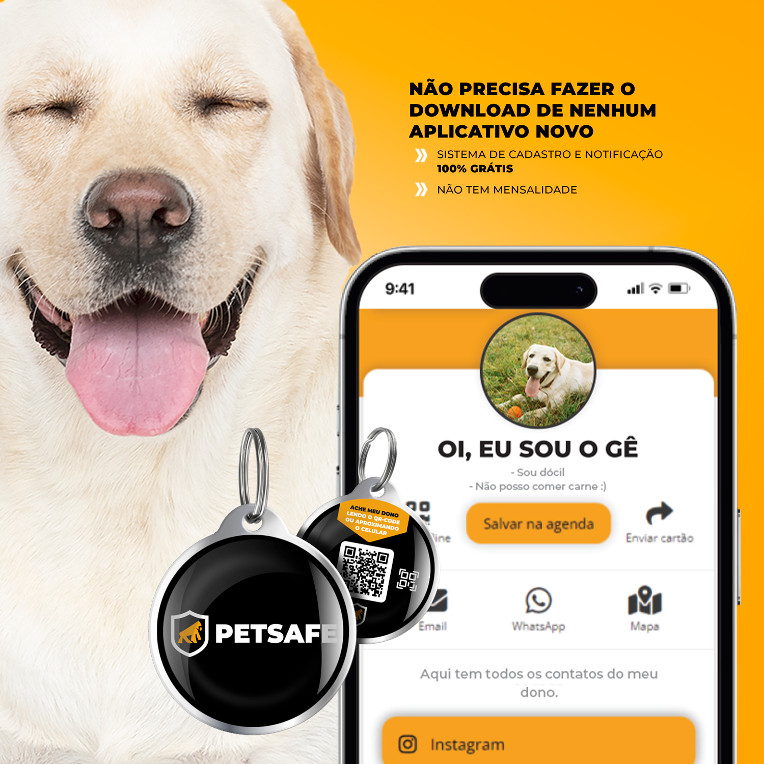 Pingente Tag de Identificação para Coleira de Cães e Gatos com QRCode - PetSafe - Gshield - foto 3